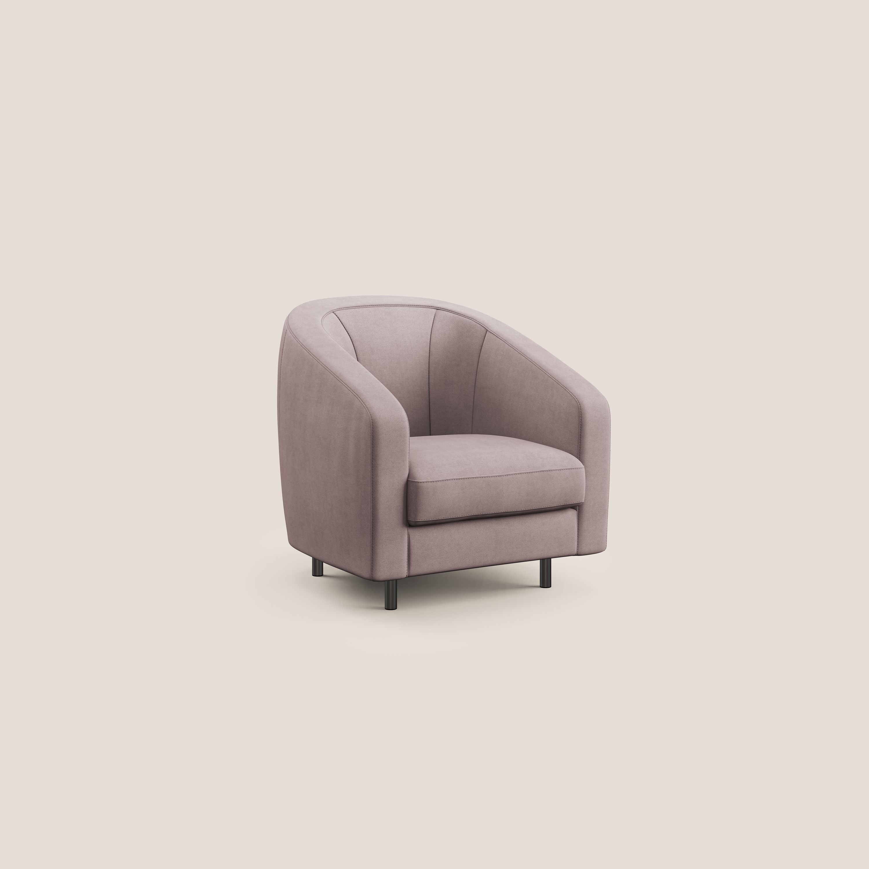 Pandora Poltroncina in tessuto morbido impermeabile T02 rosa - divani.store