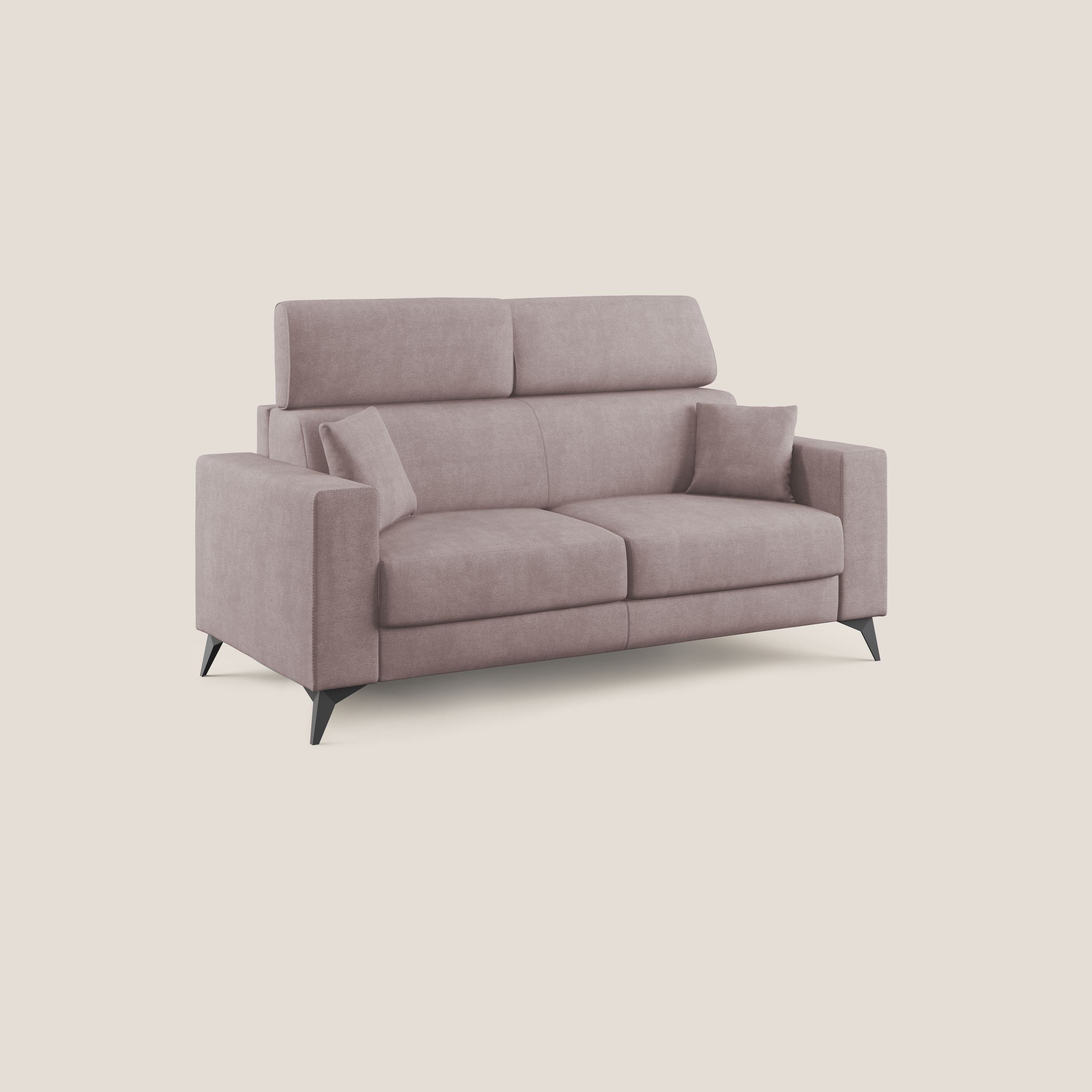 Pegaso divano letto con poggiatesta reclinabili e rivestimento T02 rosa - divani.store