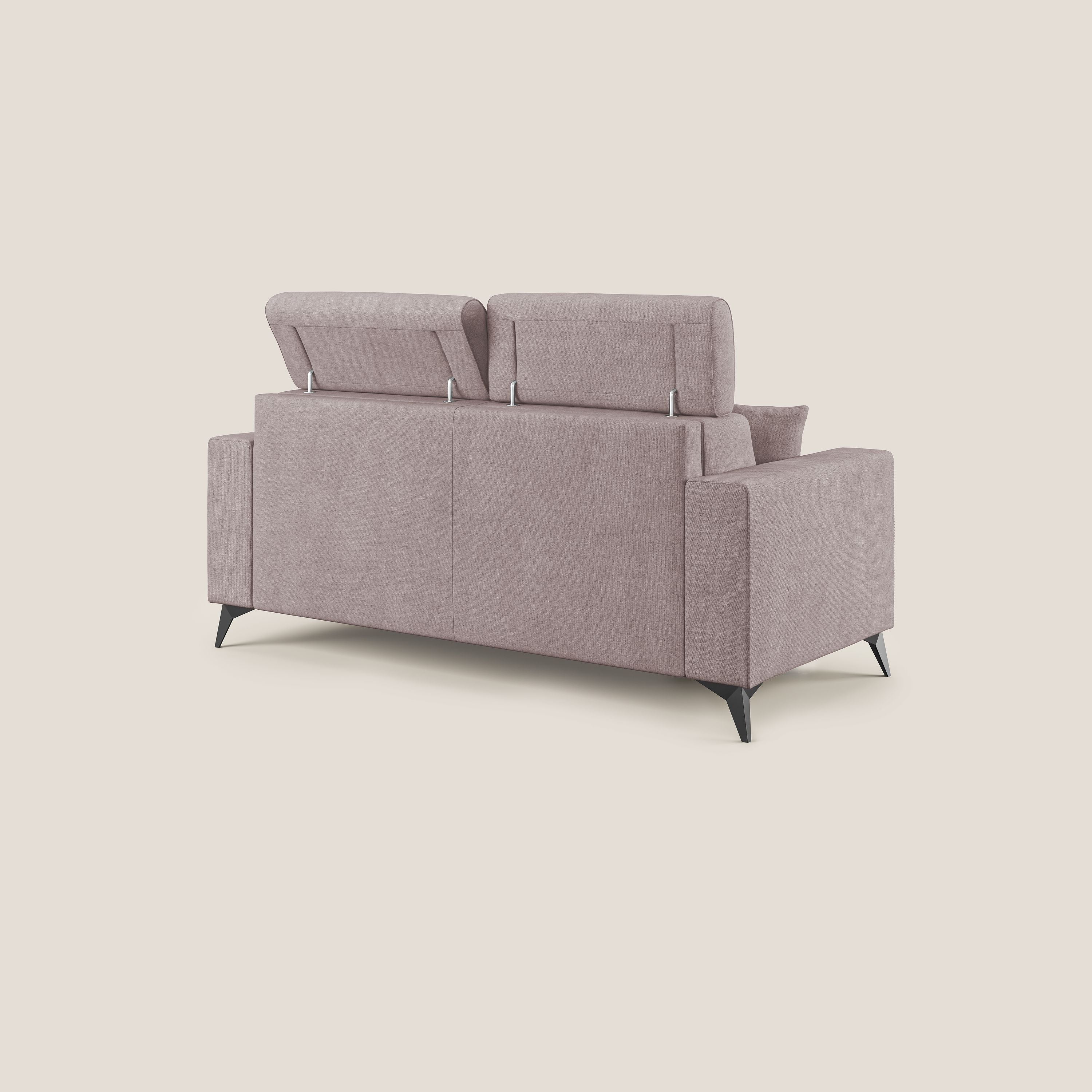 Pegaso divano letto con poggiatesta reclinabili e rivestimento T02 rosa - divani.store