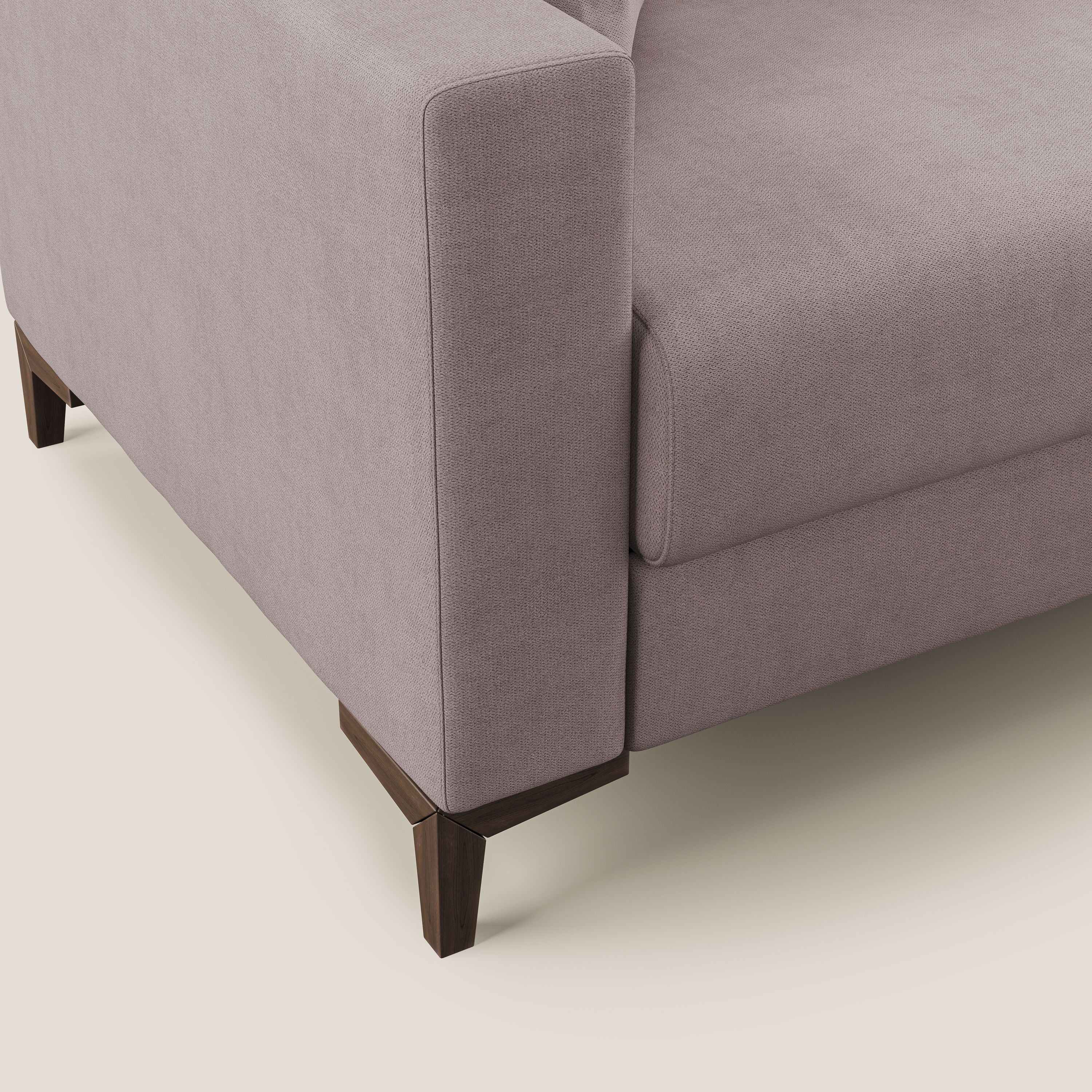 Kafka divano letto matrimoniale in morbido tessuto impermeabile T02 rosa - divani.store