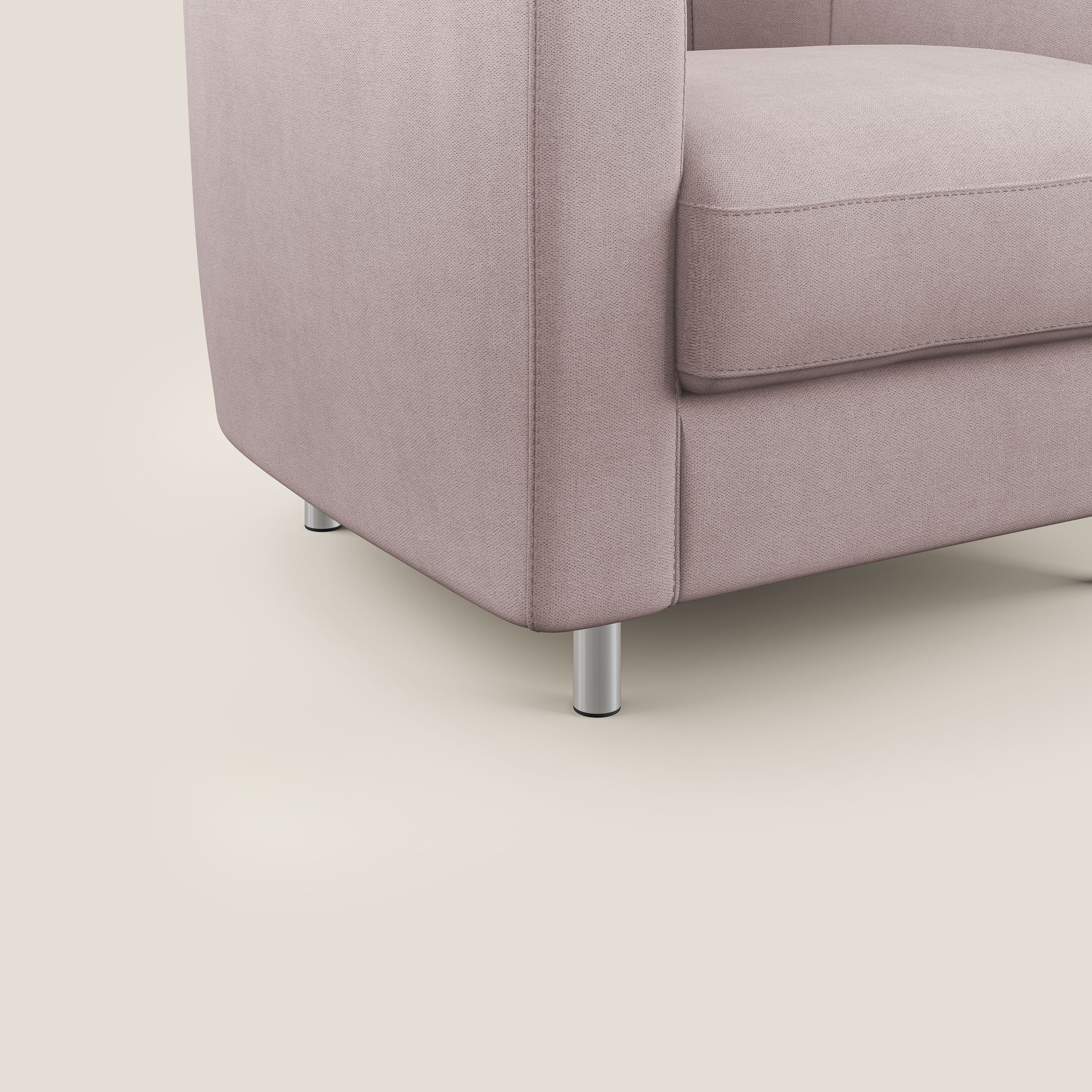 Sally Poltroncina in tessuto morbido impermeabile T02 rosa - divani.store