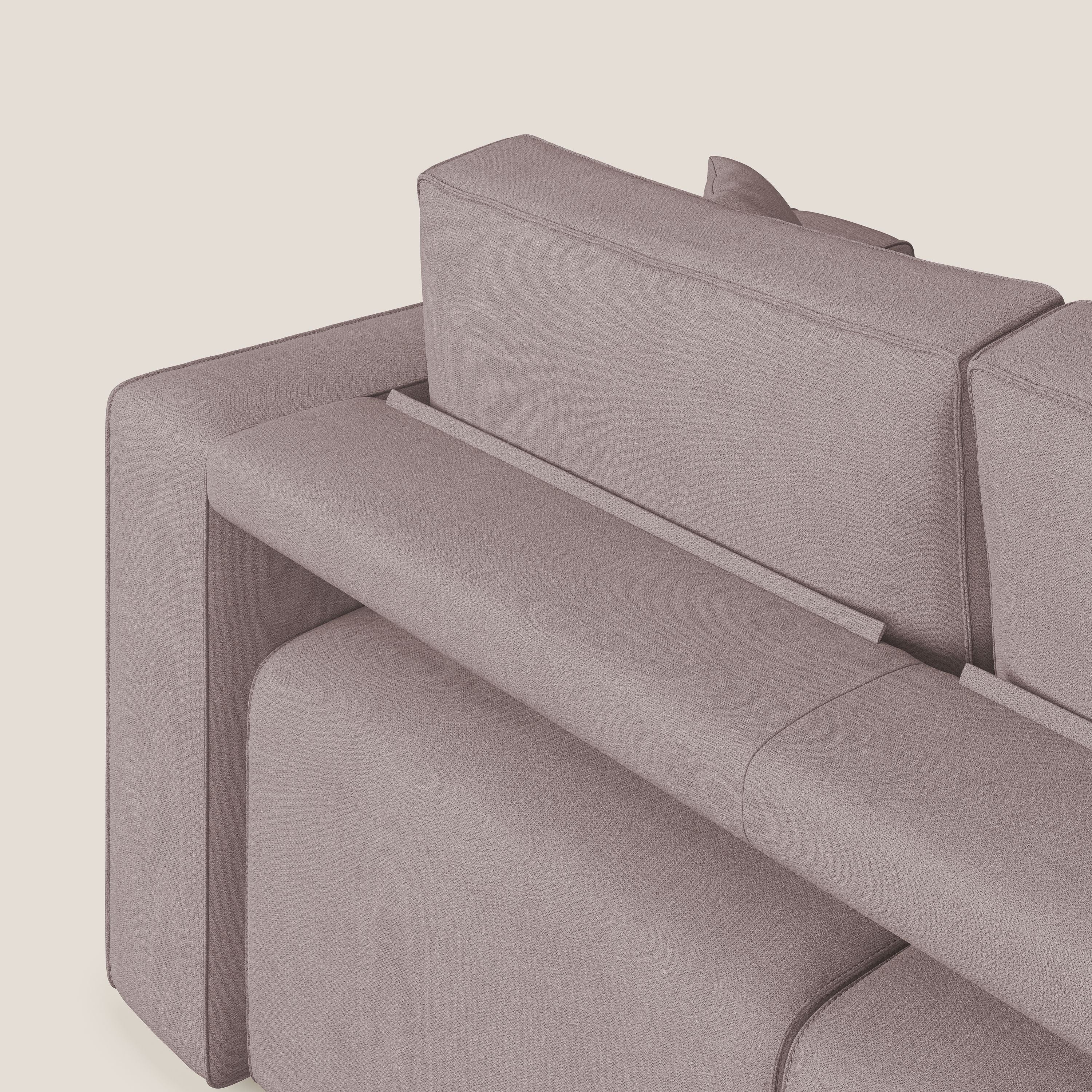 Morfeo divano con 3 sedute estraibili in morbido tessuto impermeabile T02 rosa - divani.store