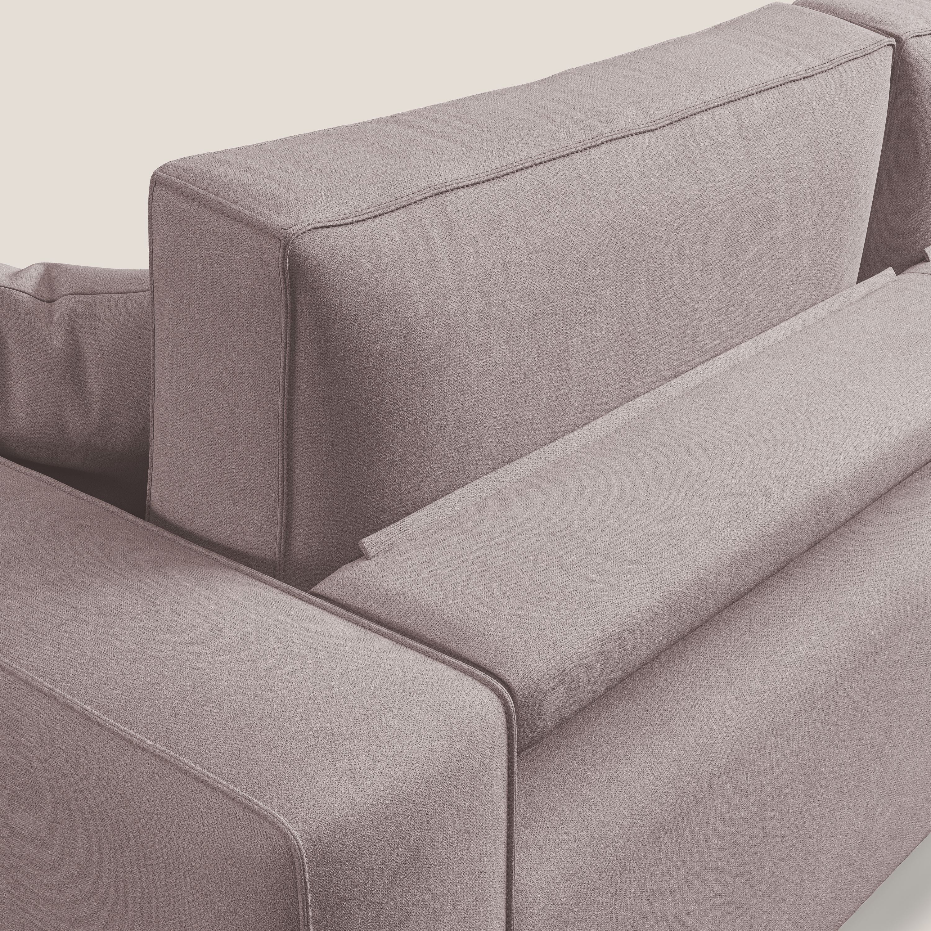 Morfeo divano con sedute estraibili in morbido tessuto impermeabile T02 rosa - divani.store