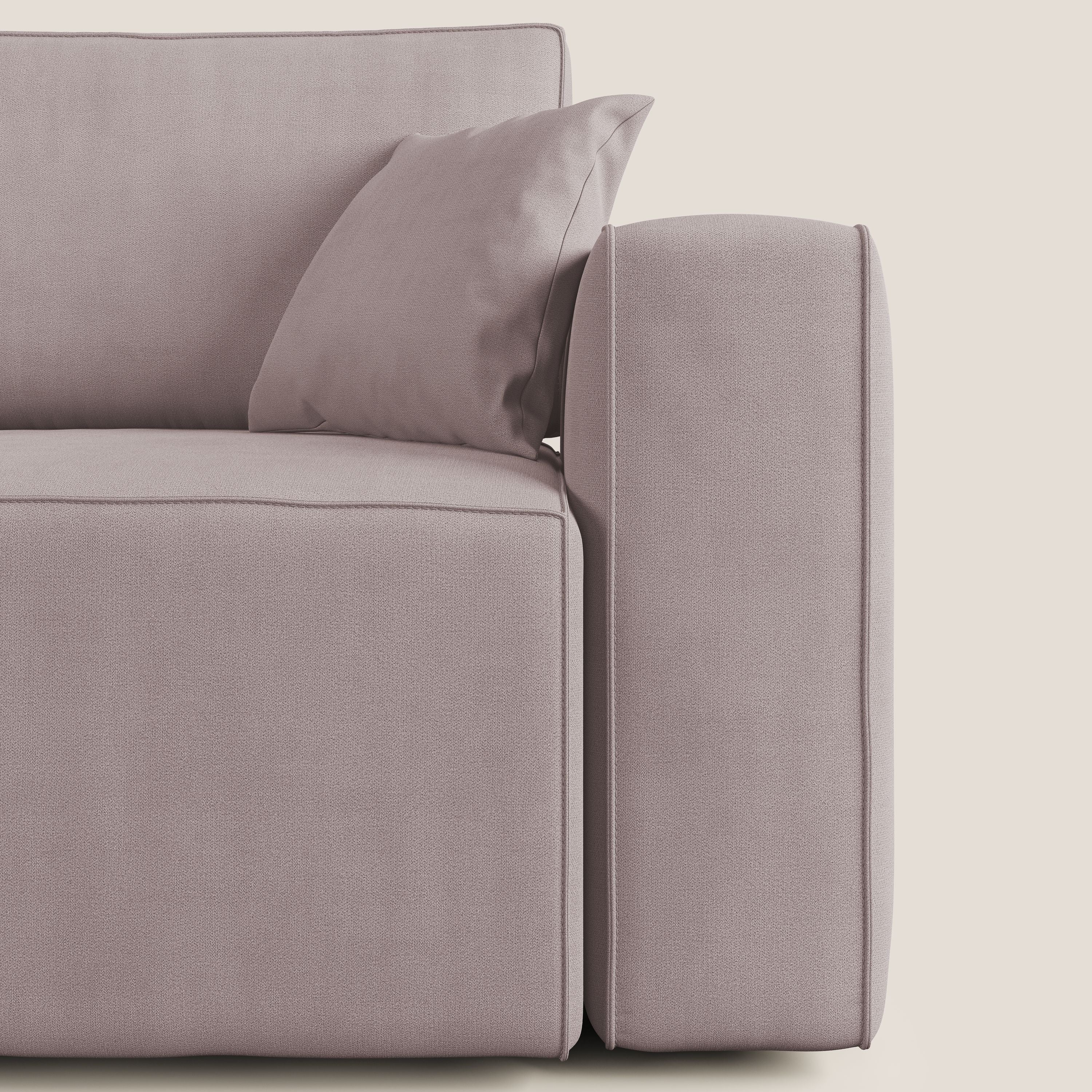 Morfeo divano con sedute estraibili in morbido tessuto impermeabile T02 rosa - divani.store