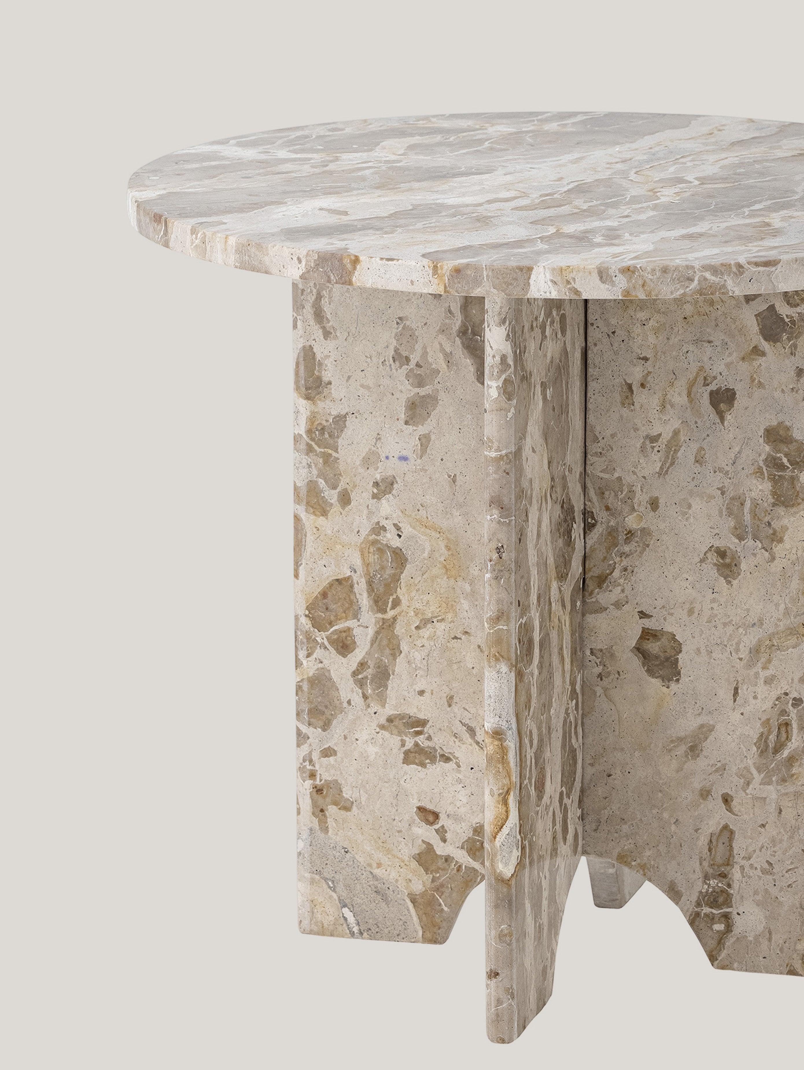 Jasmia tavolino in marmo marrone rotondo - divani.store