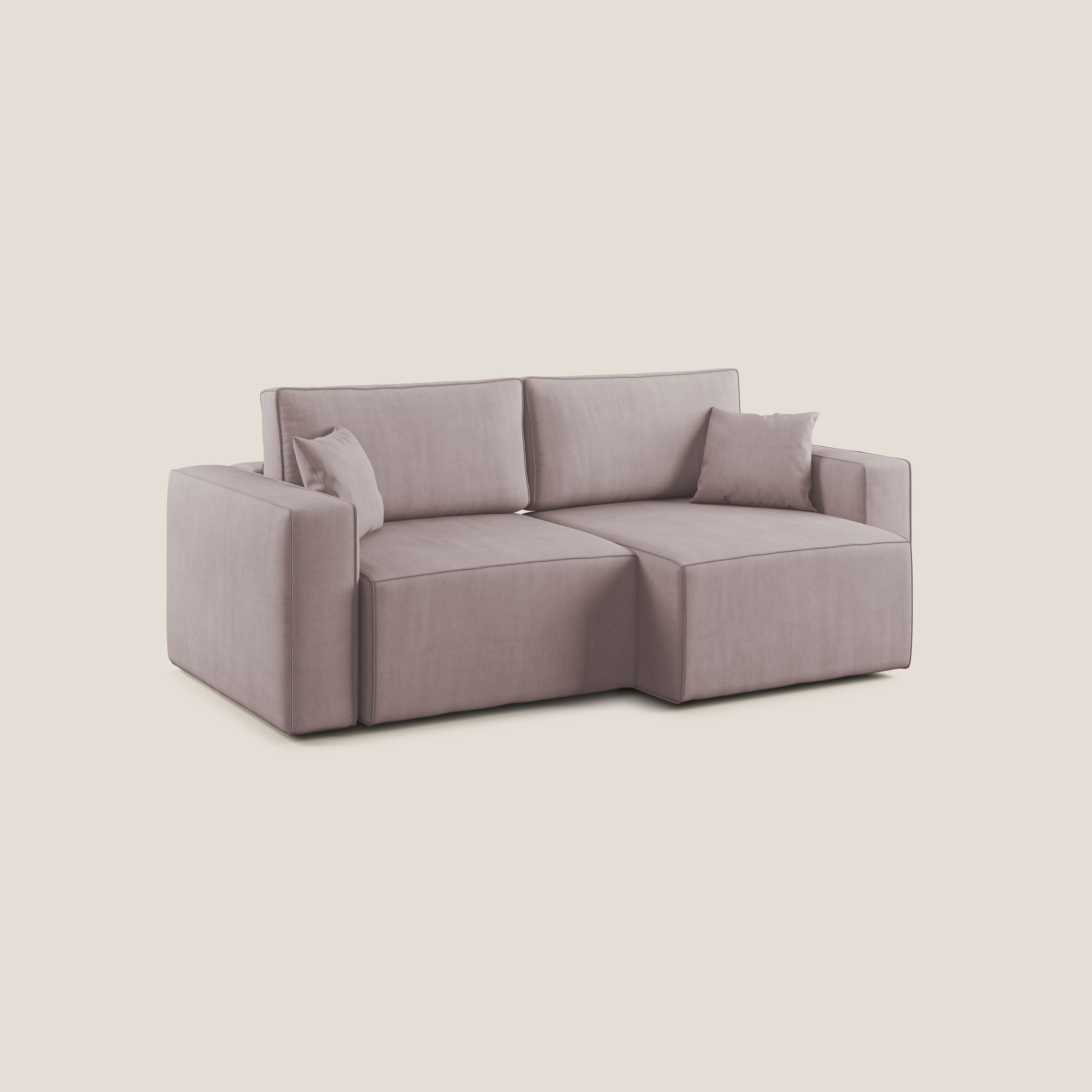 Morfeo divano con sedute estraibili in morbido tessuto impermeabile T02 rosa - divani.store