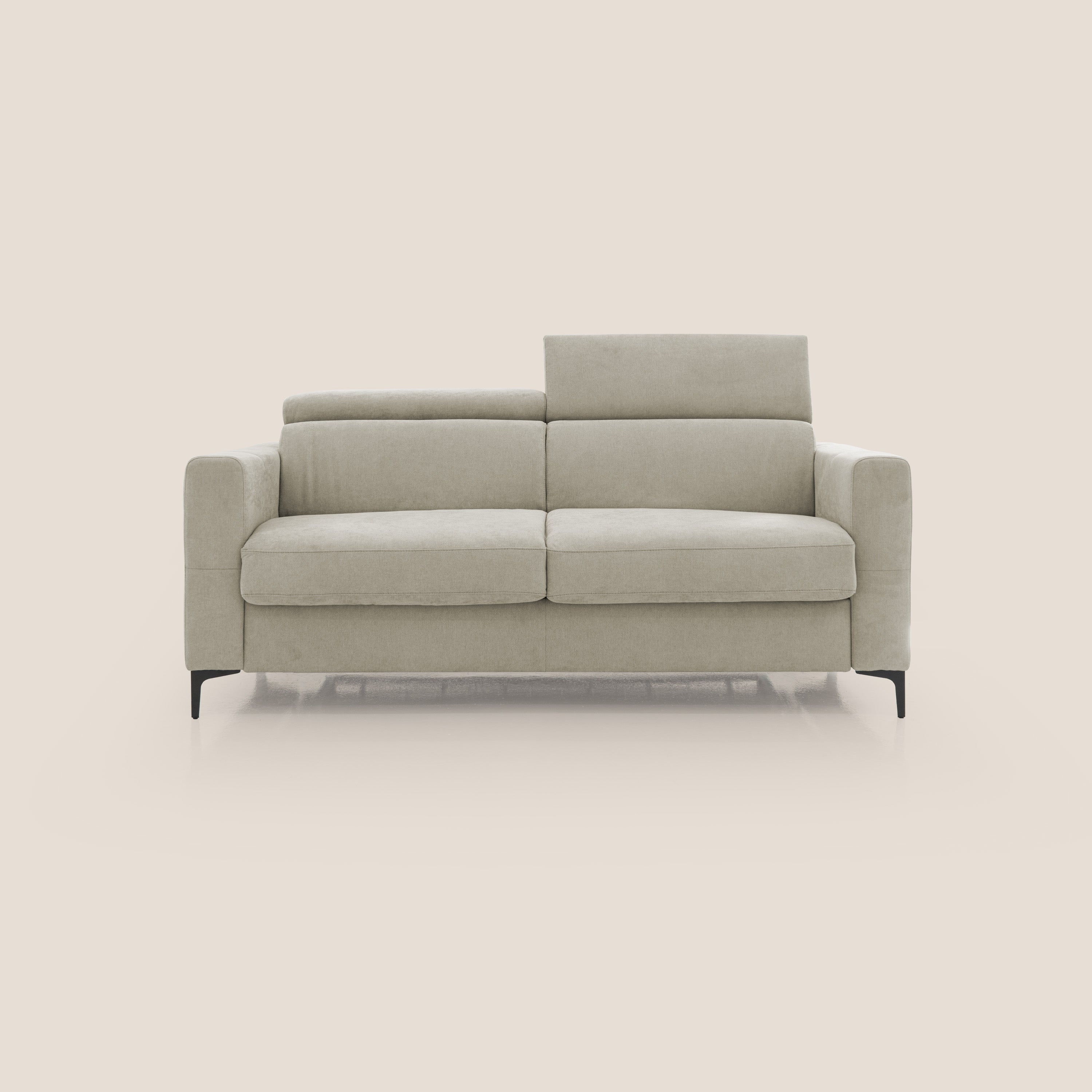 Gardenia divano letto materasso alto 18 cm con poggiatesta reclinabili e rivestimento impermeabile T02 panna - divani.store