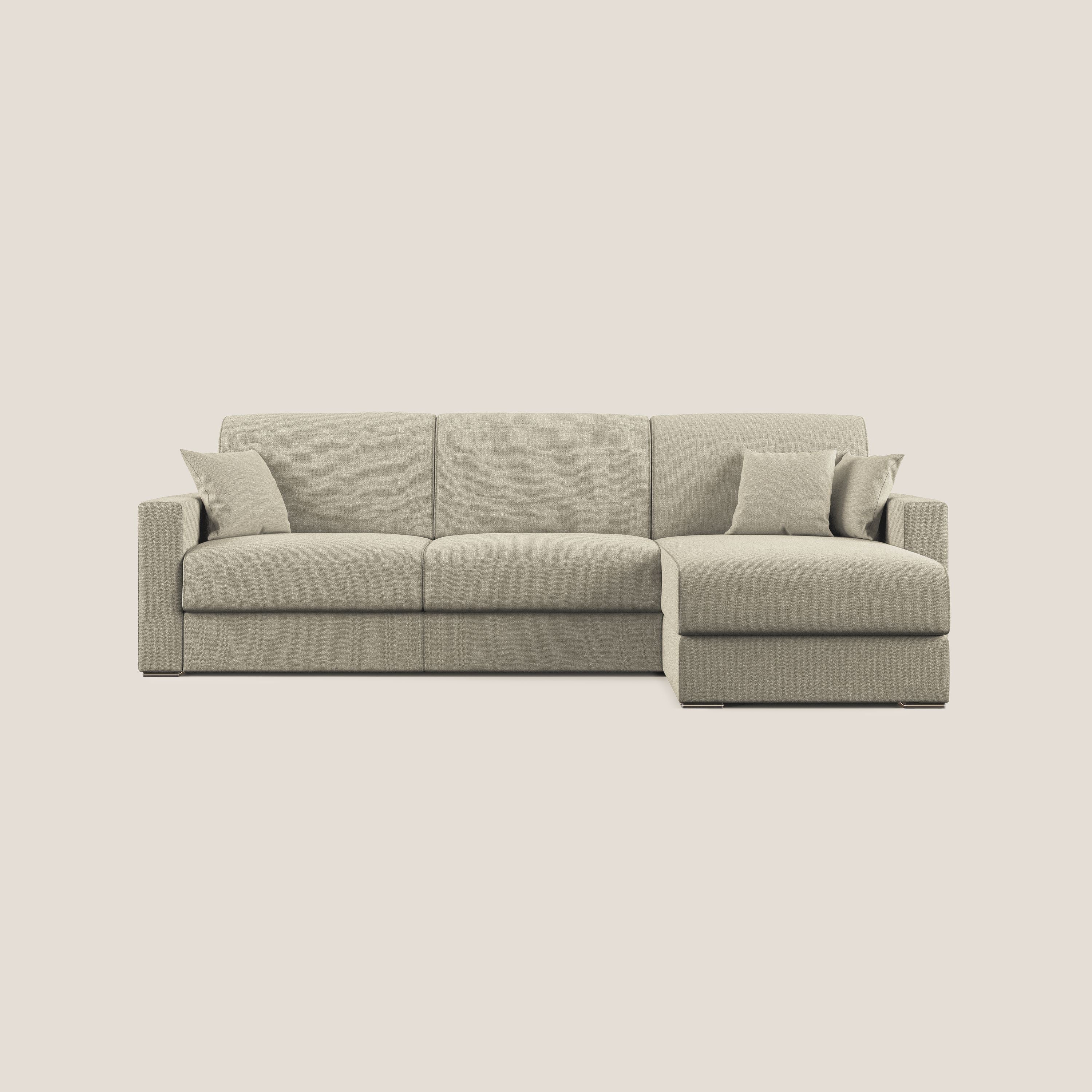 Best Divano letto angolare con penisola in tessuto smacchiabile QuickClean T08 panna - divani.store