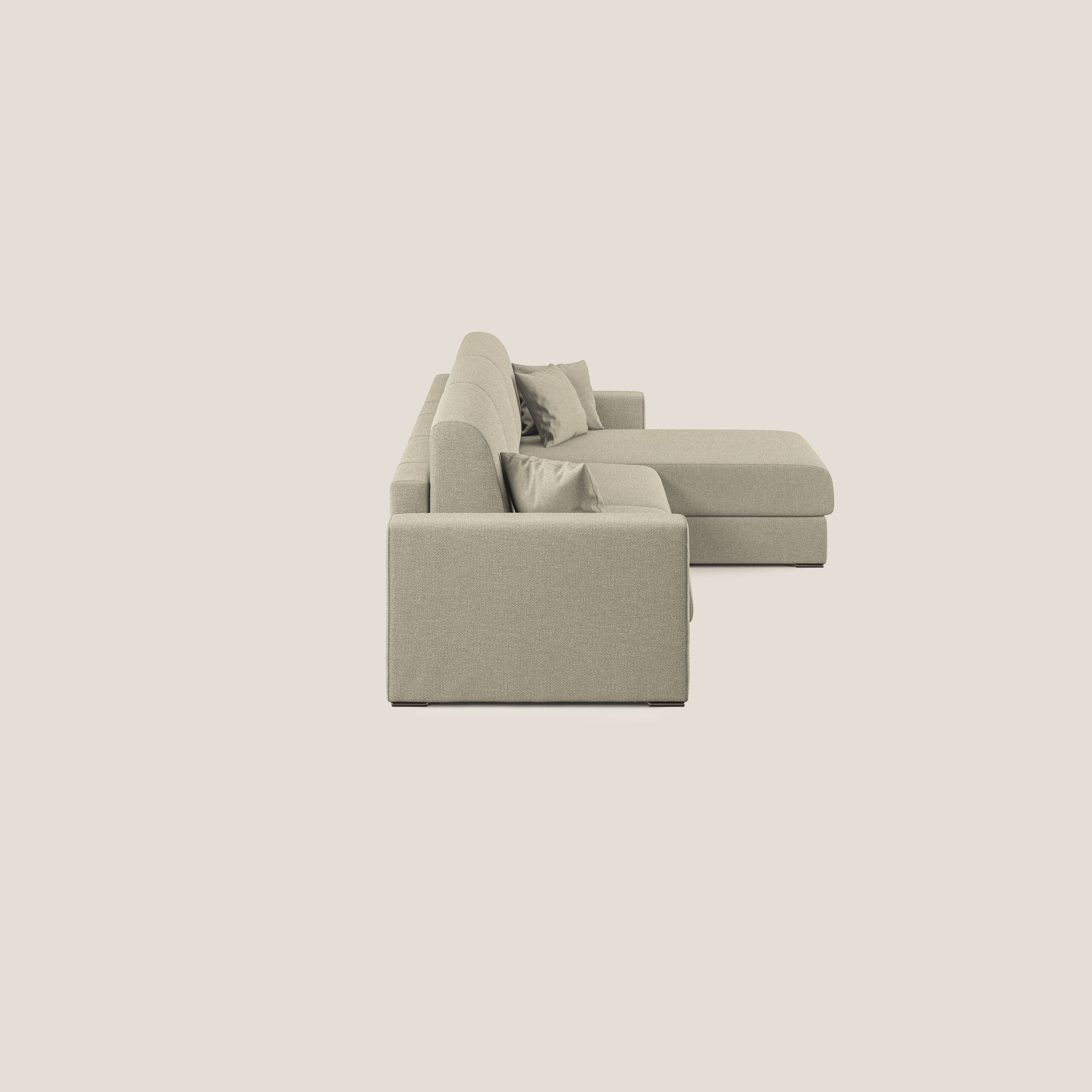 Best Divano letto angolare con penisola in tessuto smacchiabile QuickClean T08 panna - divani.store