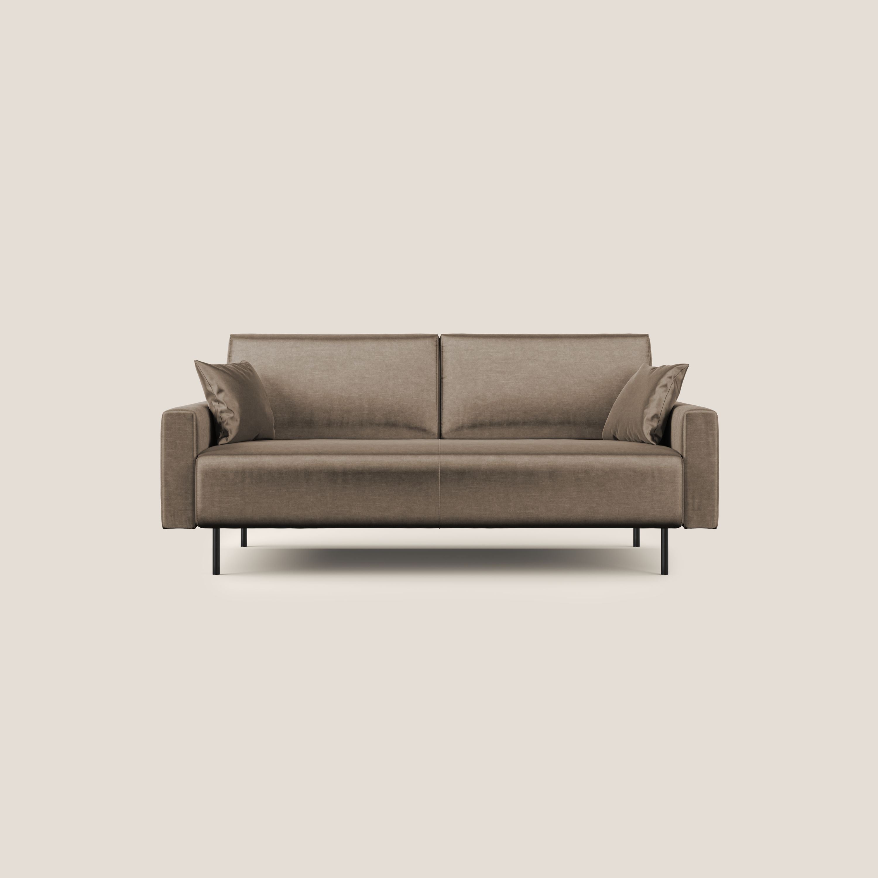 Arthur divano moderno in velluto morbido impermeabile T01 marrone - divani.store