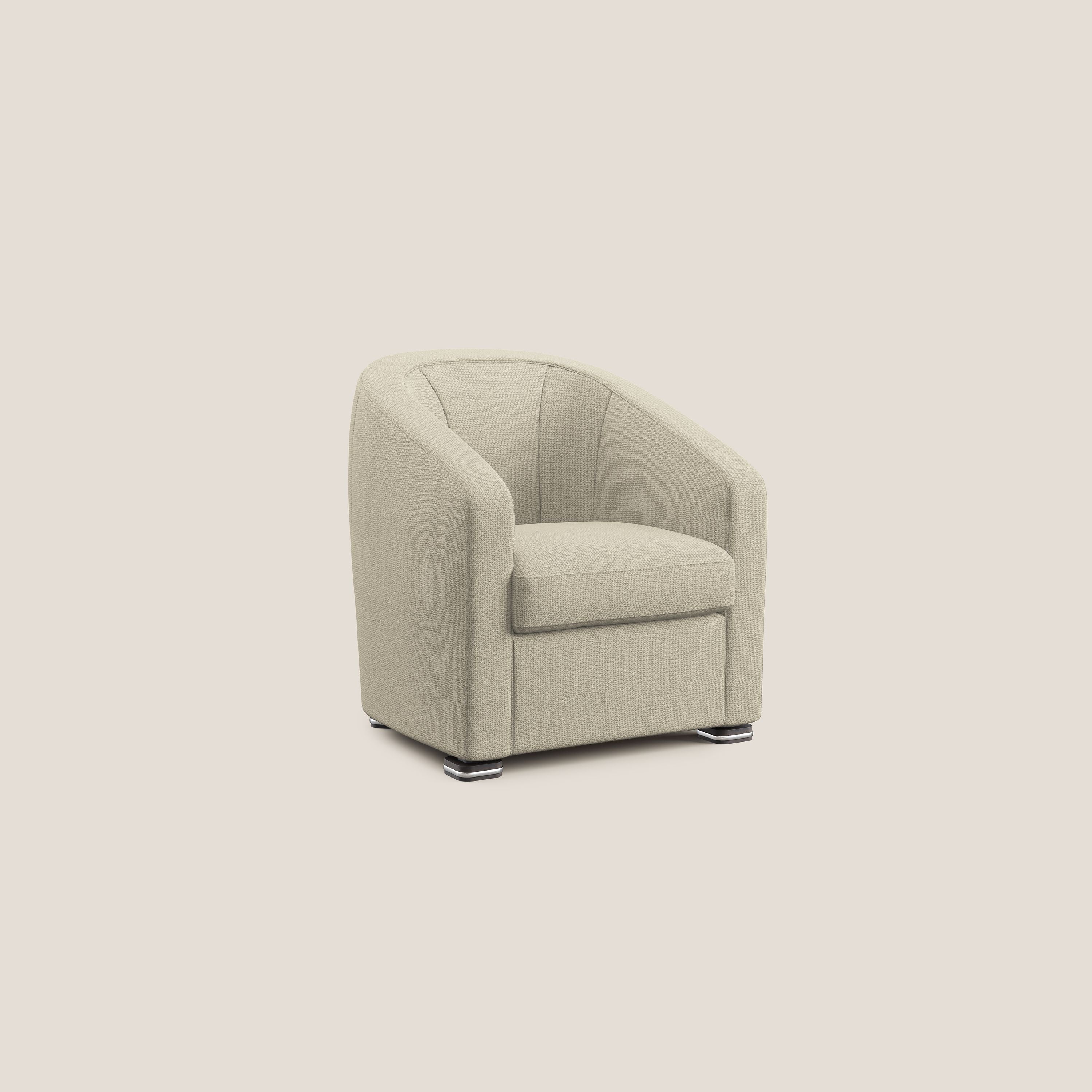 Cloe Poltroncina in tessuto smacchiabile con acqua QuickClean T08 panna - divani.store