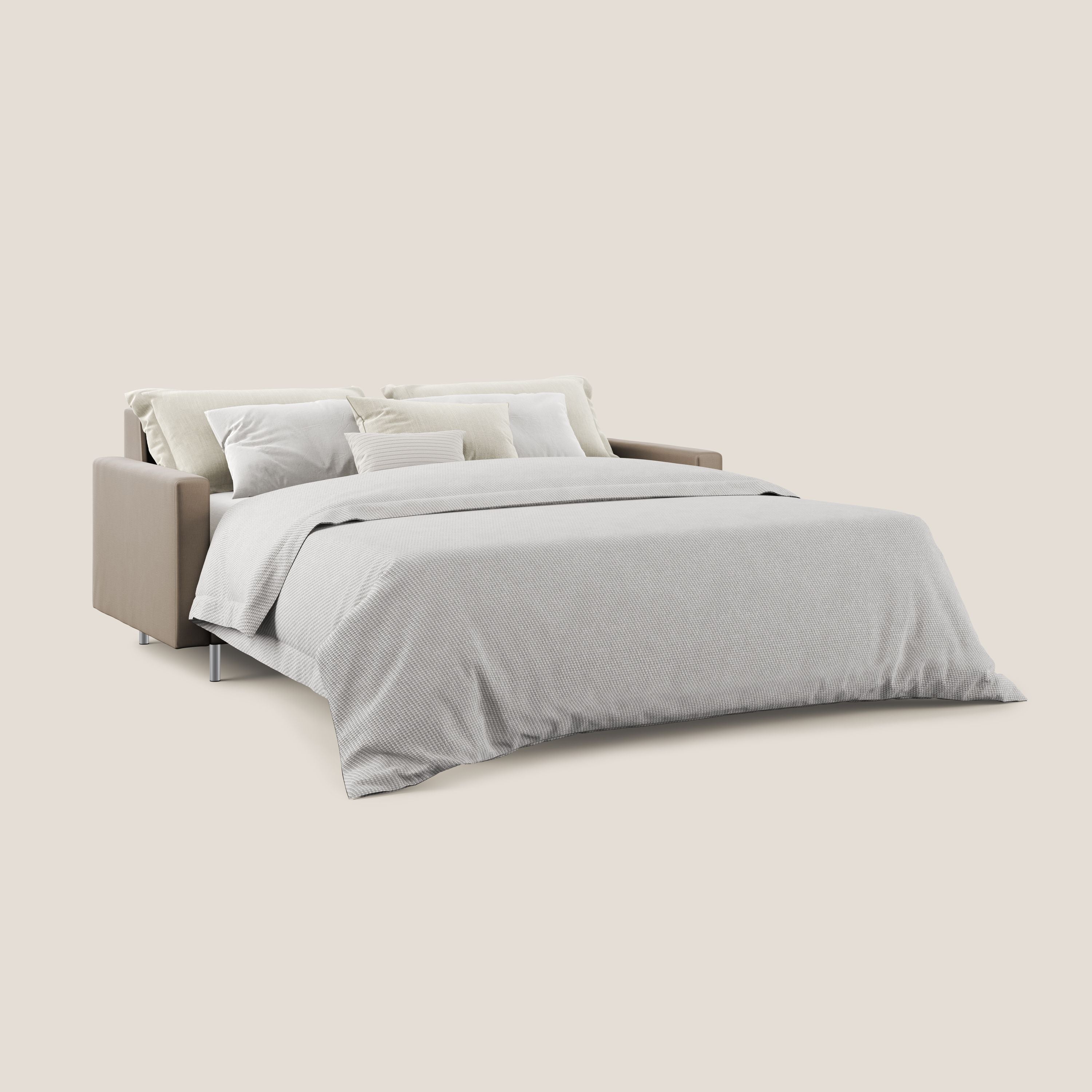 Andromeda divano letto matrimoniale in velluto morbido impermeabile T01 marrone - divani.store