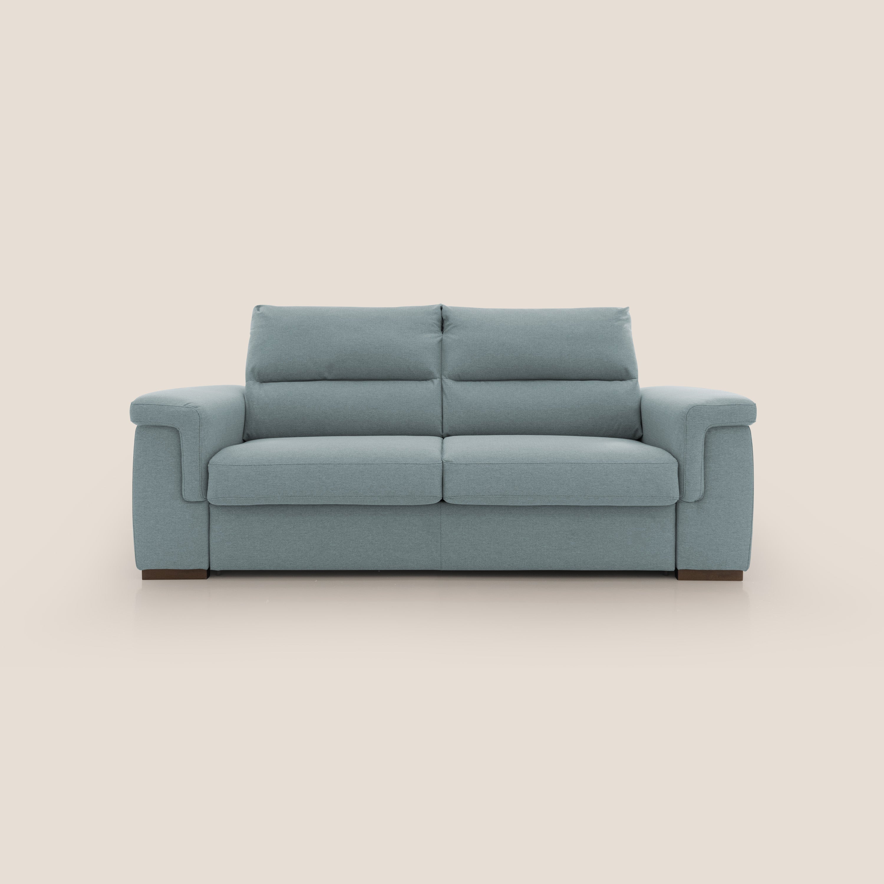 Magnolia divano letto con materasso alto 18 cm morbido schienale alto in tessuto smacchiabile T05 carta da zucchero - divani.store