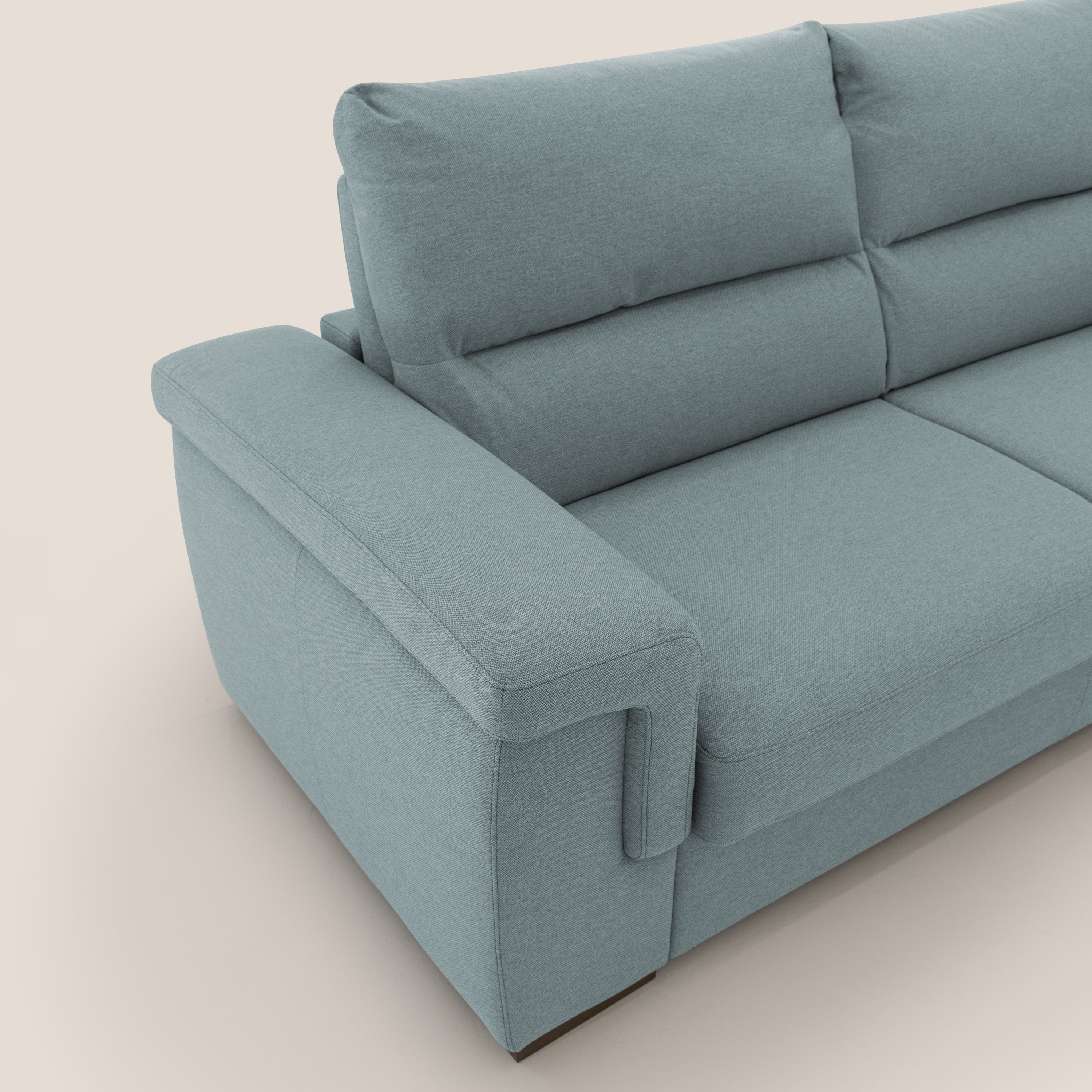 Magnolia divano letto con materasso alto 18 cm morbido schienale alto in tessuto smacchiabile T05 carta da zucchero - divani.store