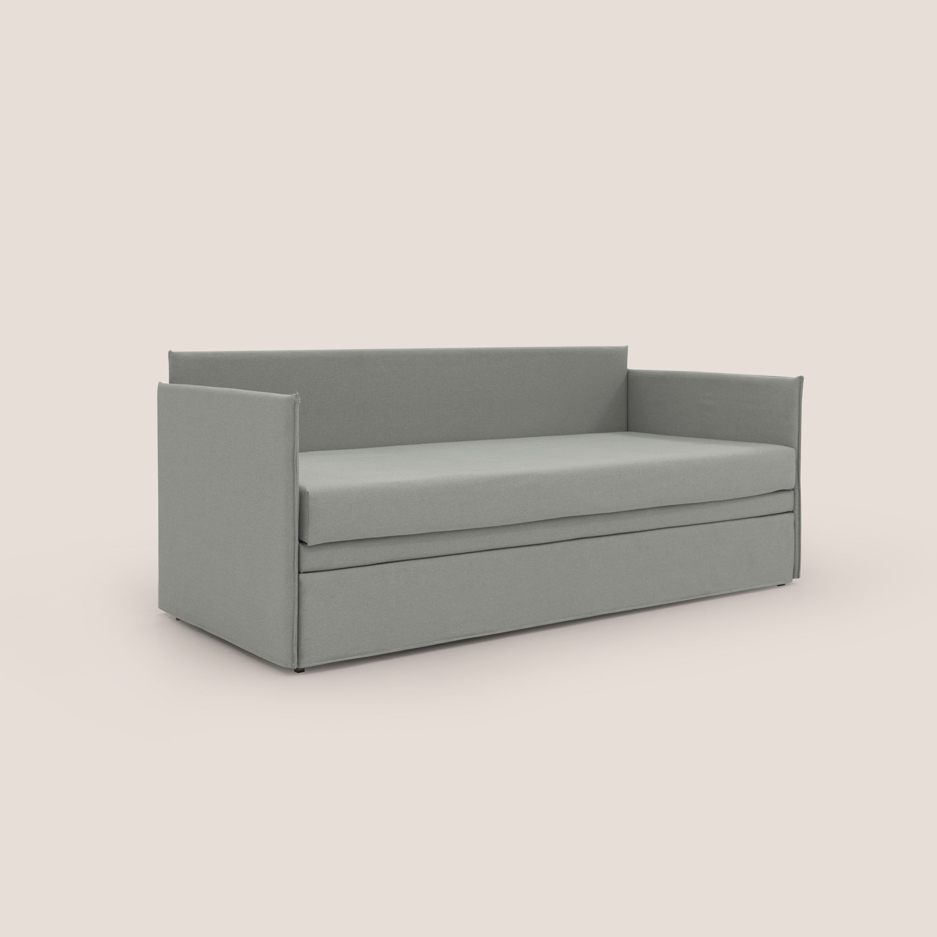 Brenta Divano duplex con doppio letto in tessuto simil cotone impermeabile T13 grigio - divani.store