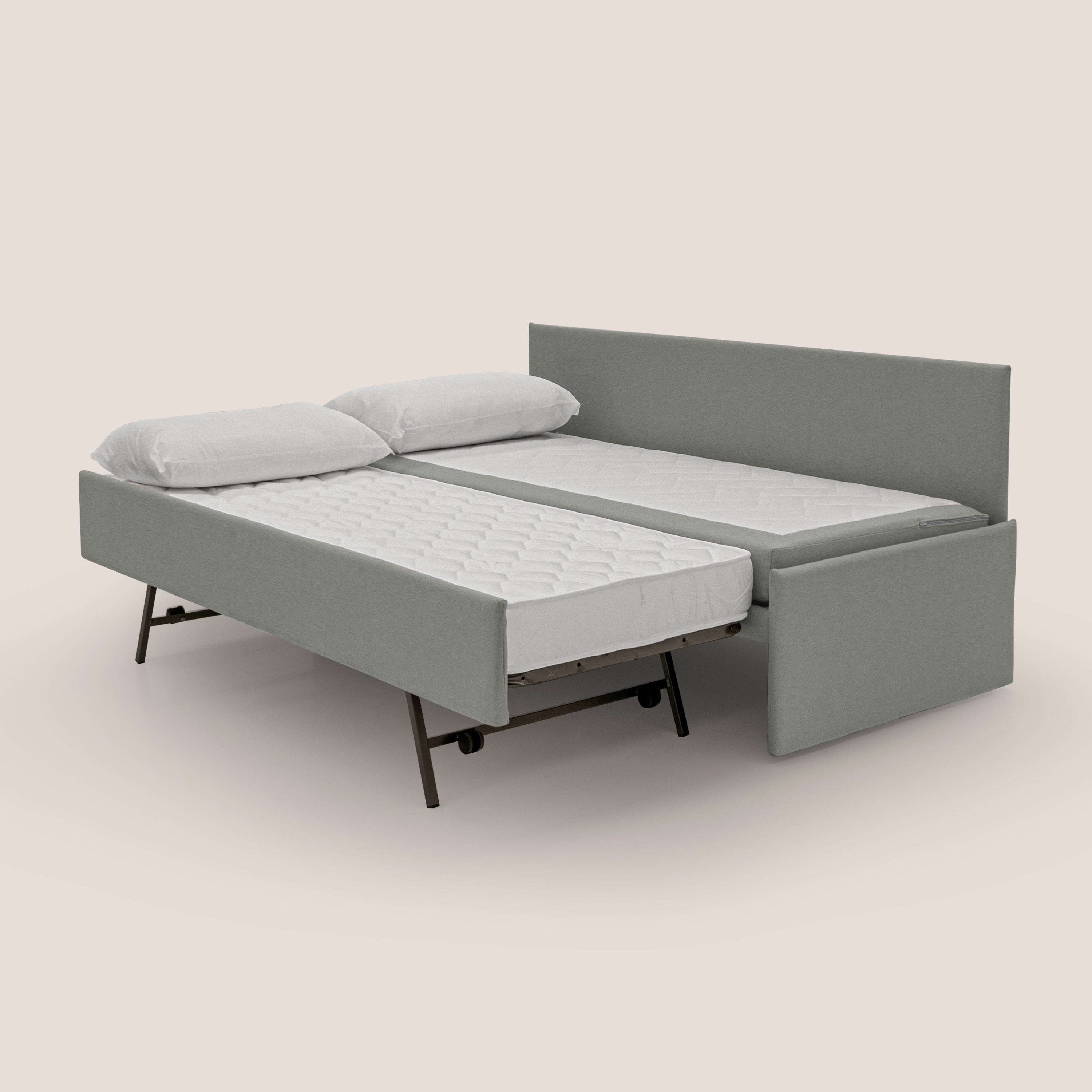 Naviglio Divano duplex con doppio letto in tessuto simil cotone impermeabile T13 grigio - divani.store