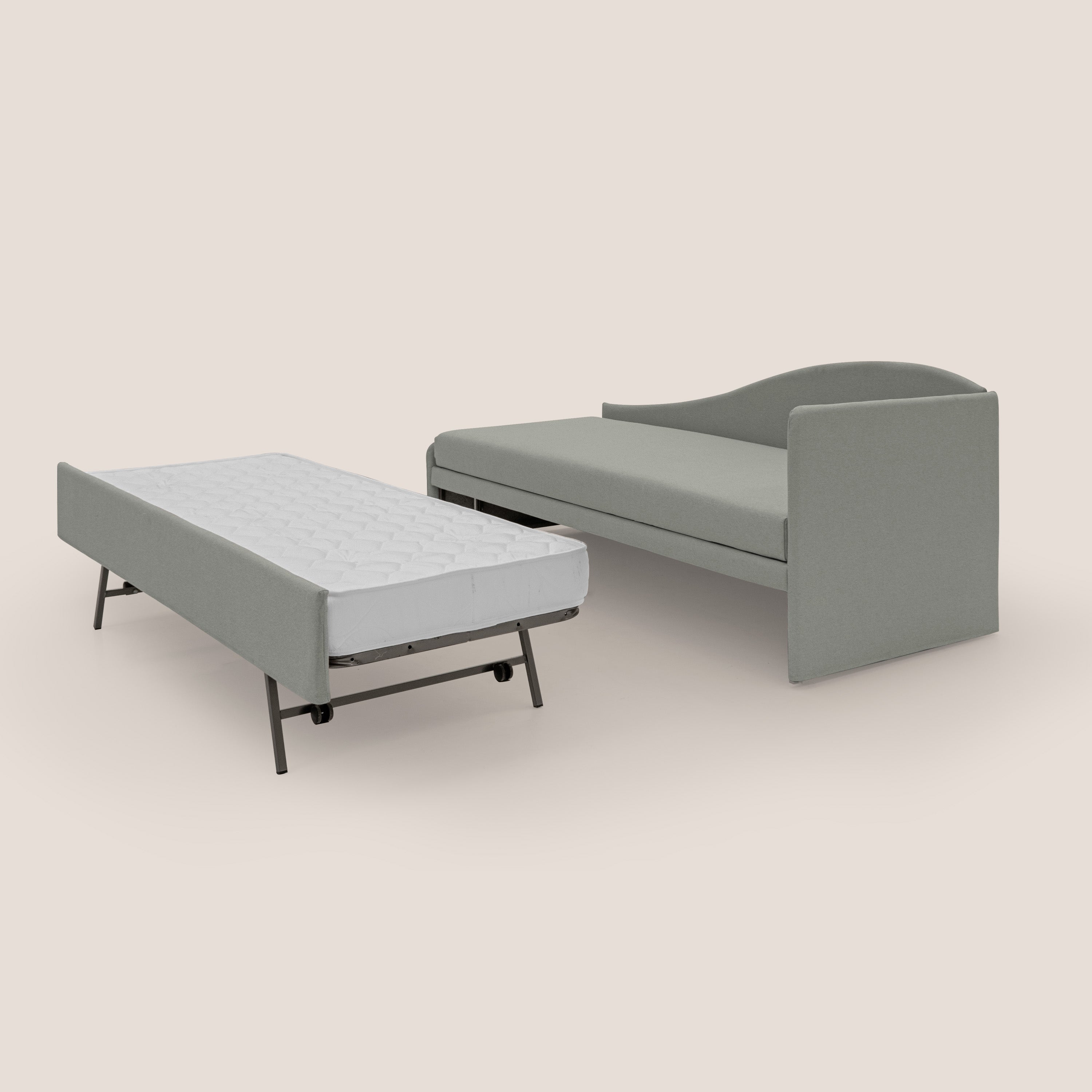 Nolo Divano duplex con doppio letto in tessuto simil cotone impermeabile T13 grigio - divani.store