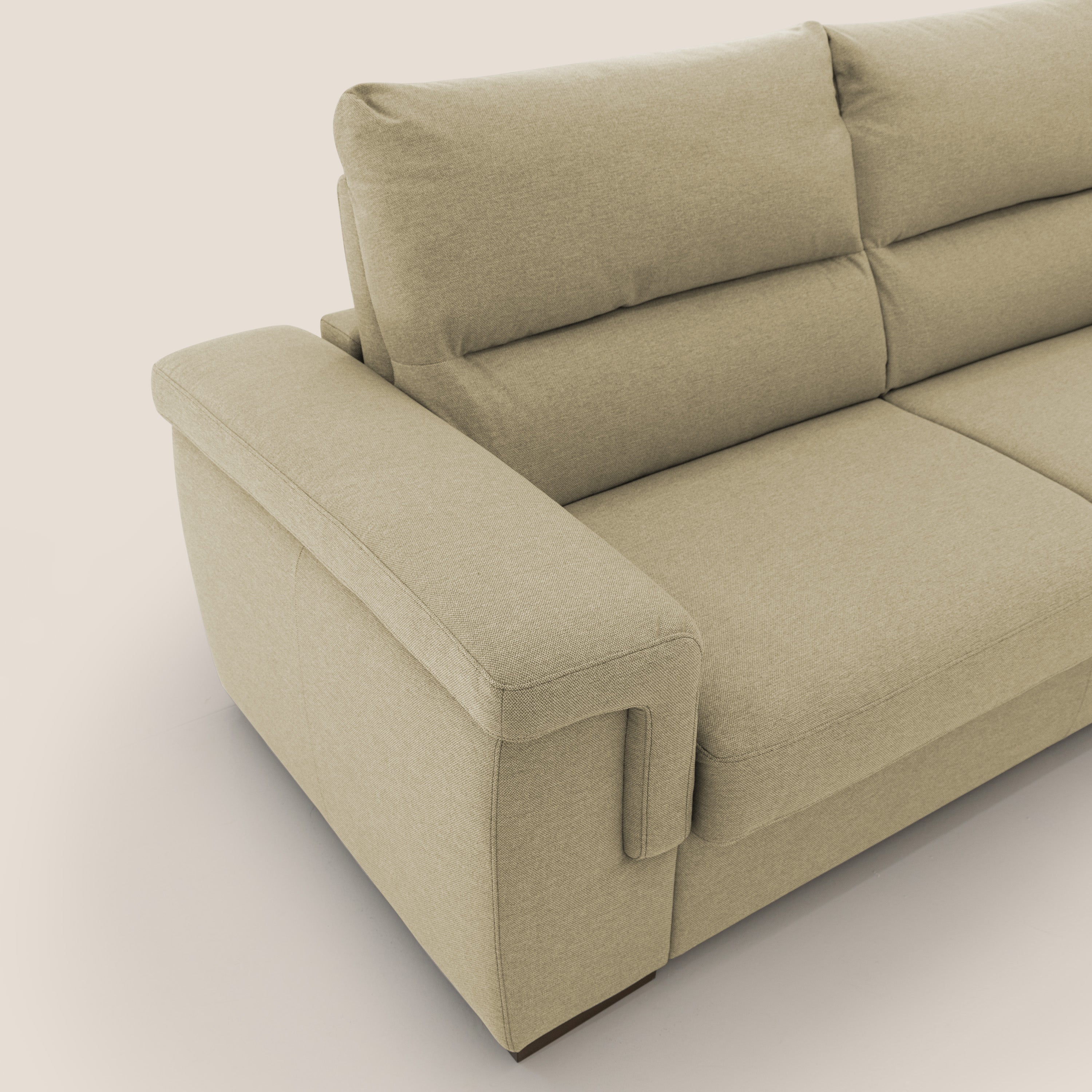 Magnolia divano letto con materasso alto 18 cm morbido schienale alto in tessuto smacchiabile T05 cammello - divani.store