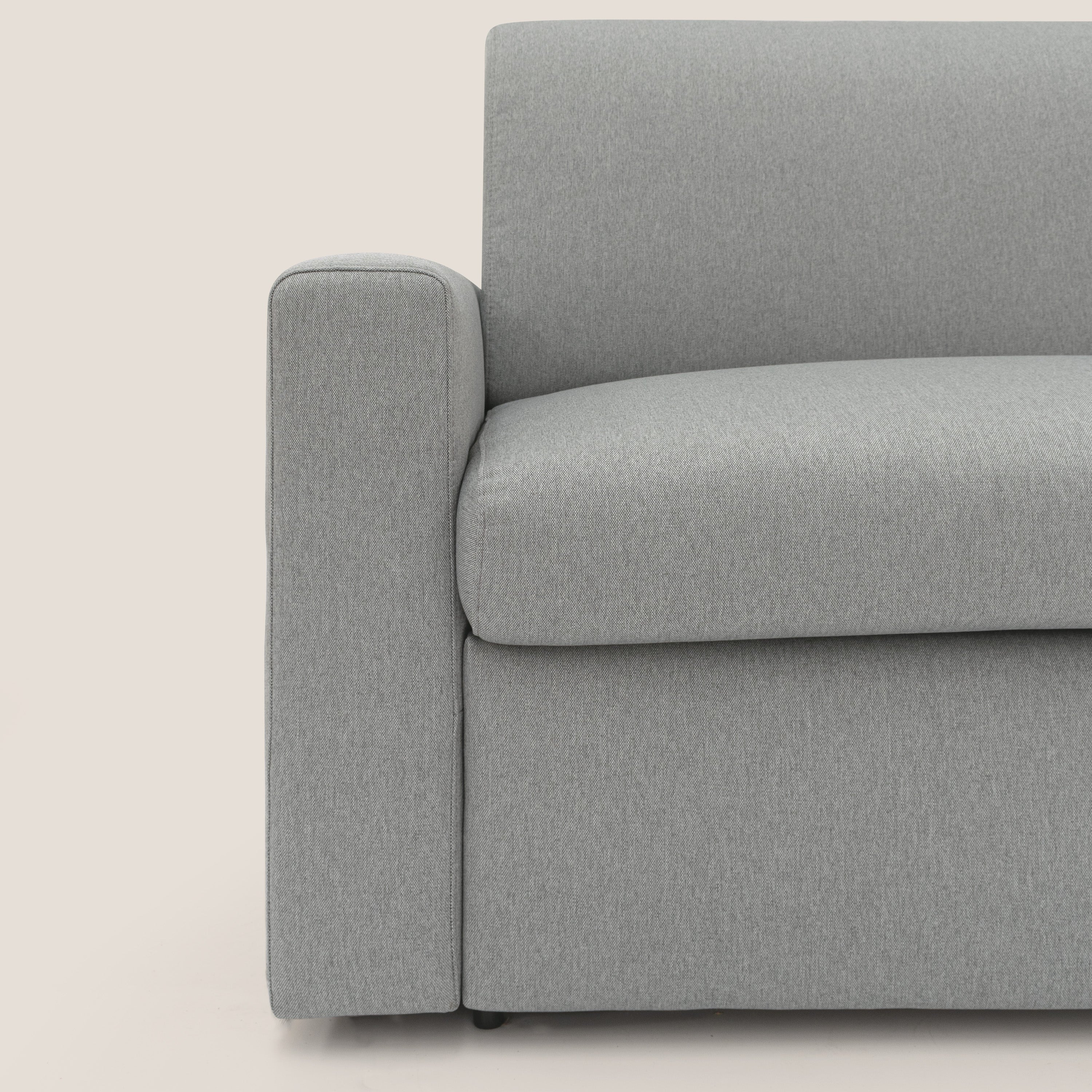 Kansas Divano letto matrimoniale alto 20 cm in tessuto impermeabile misto cotone T13 grigio - divani.store