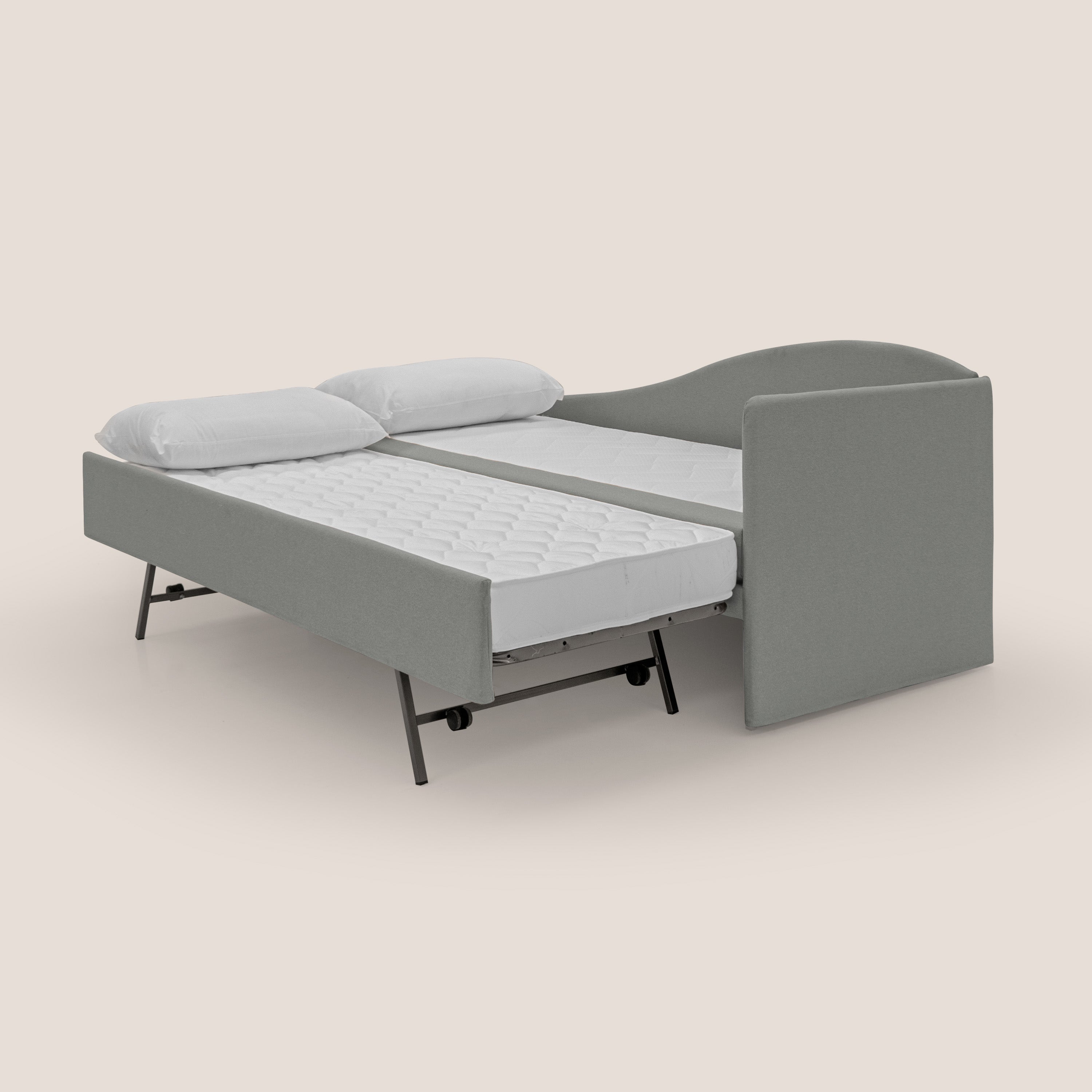 Nolo Divano duplex con doppio letto in tessuto simil cotone impermeabile T13 grigio - divani.store