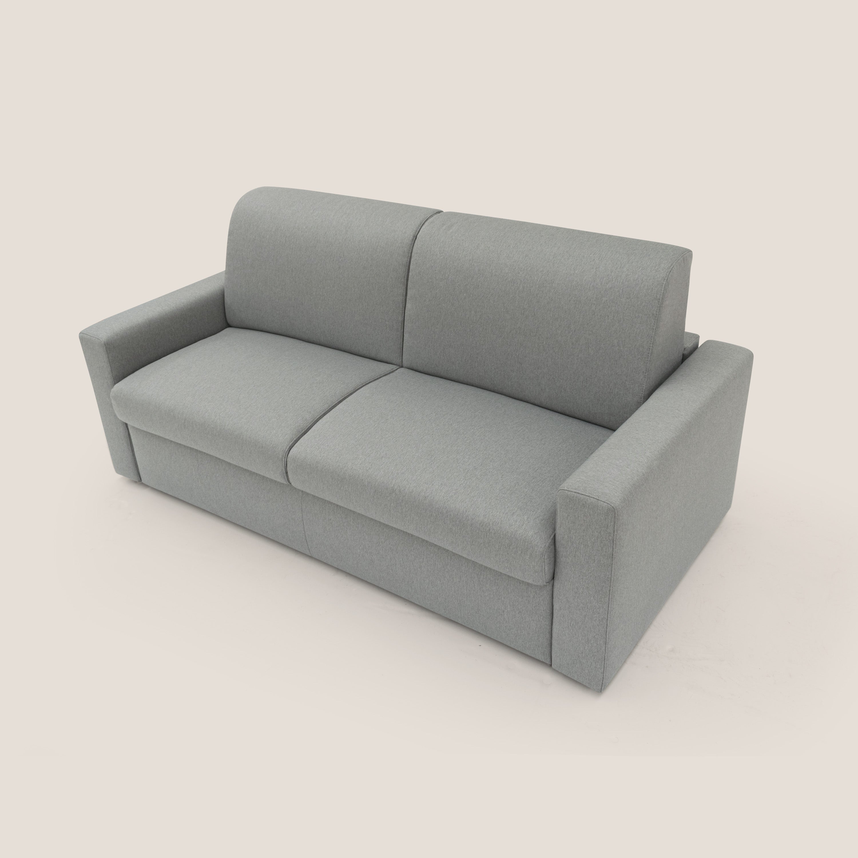 Kansas Divano letto matrimoniale alto 20 cm in tessuto impermeabile misto cotone T13 grigio - divani.store