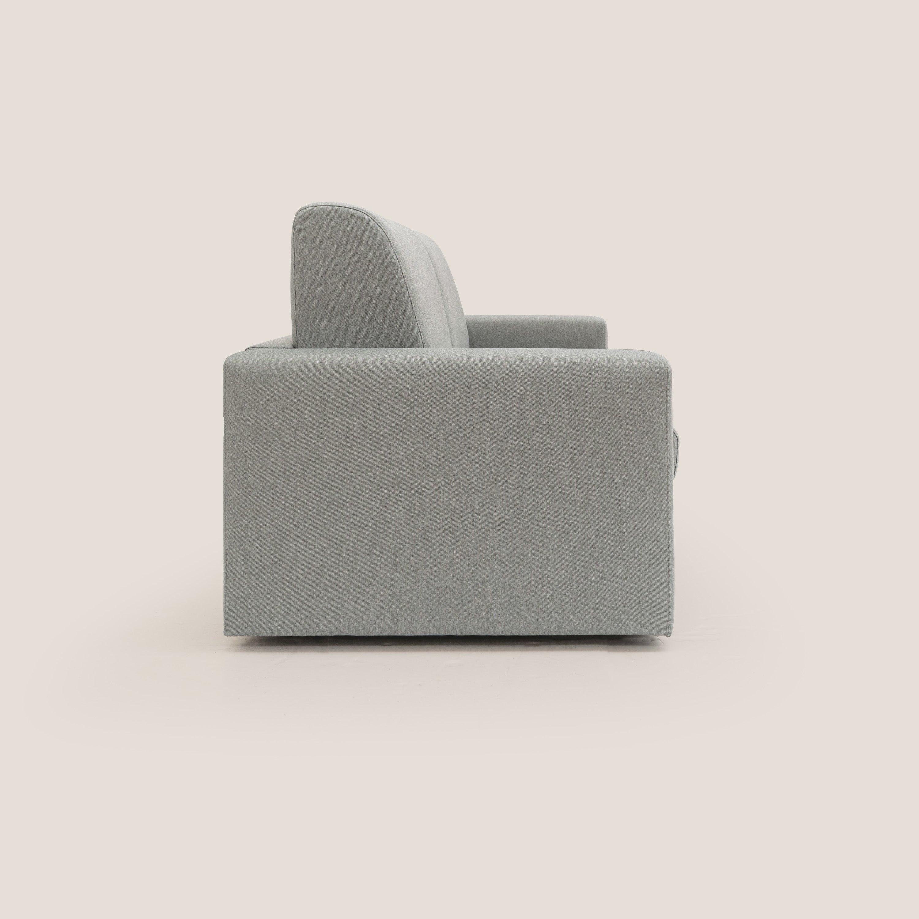 Kansas Divano letto matrimoniale alto 20 cm in tessuto impermeabile misto cotone T13 grigio - divani.store