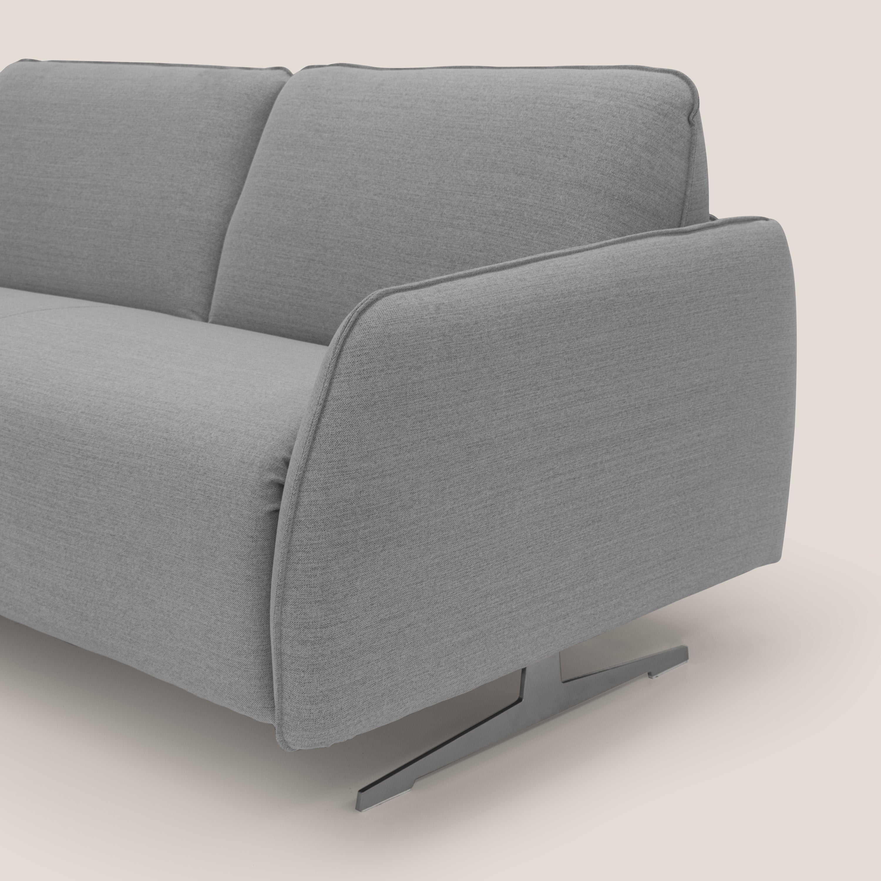 Texas Divano letto matrimoniale moderno in tessuto impermeabile T19 grigio - divani.store