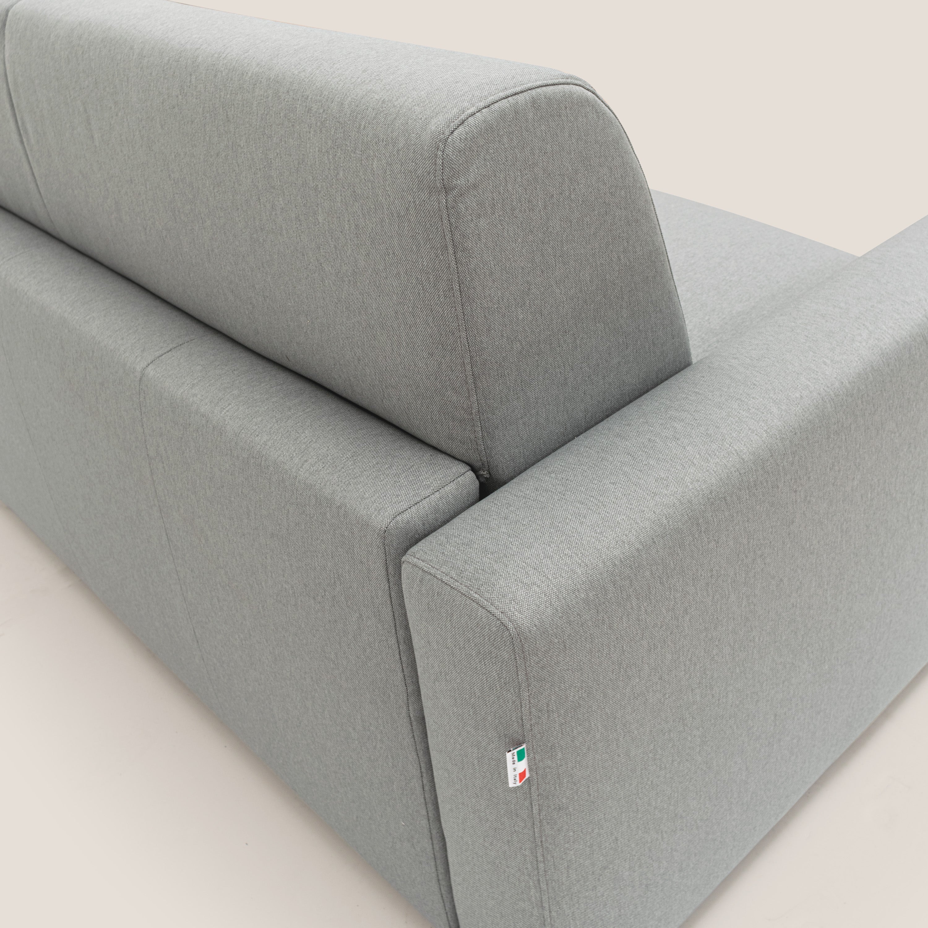 Kansas Divano letto matrimoniale alto 20 cm in tessuto impermeabile misto cotone T13 grigio - divani.store