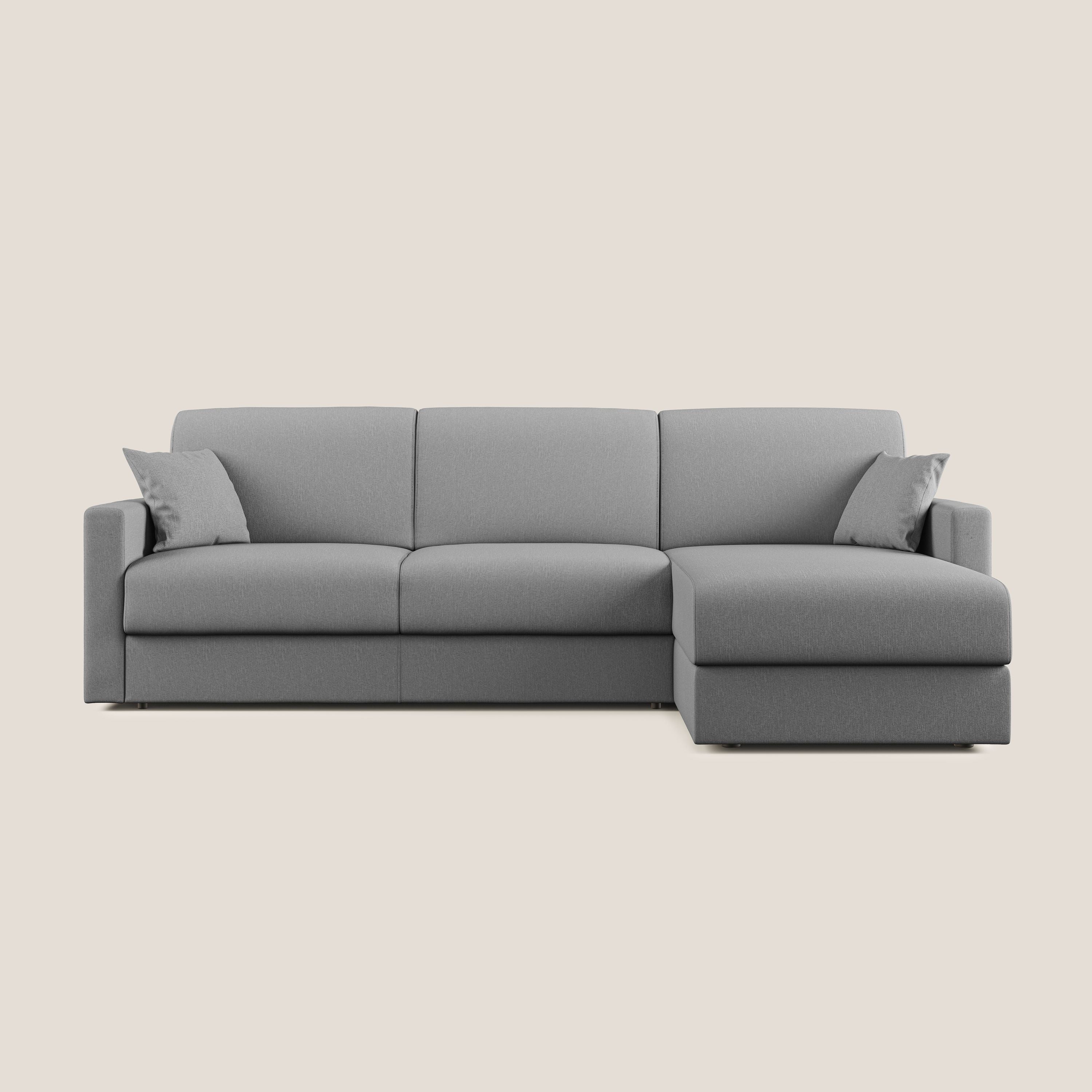Chris Divano letto angolare 5 posti in tessuto impermeabile T13 grigio - divani.store