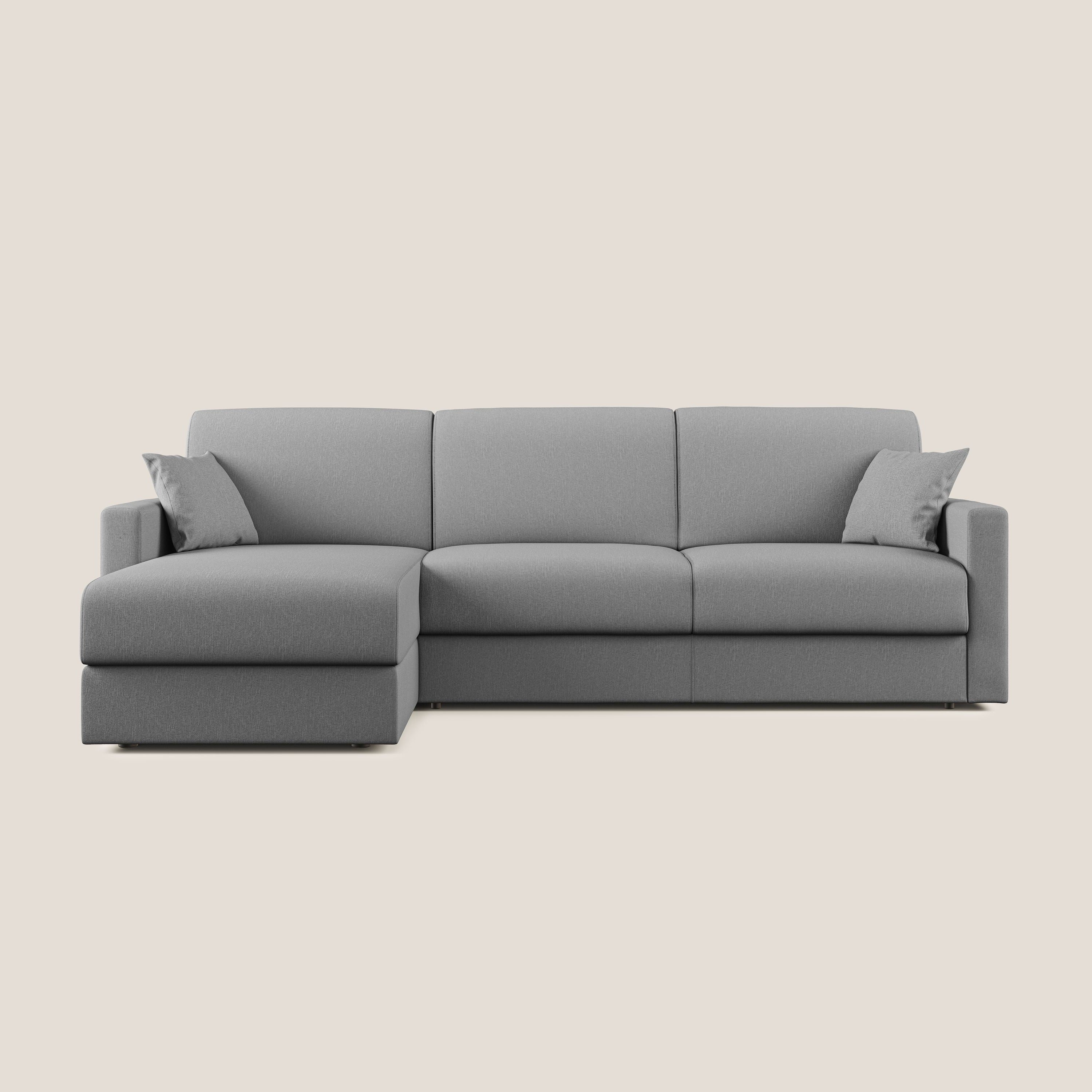 Chris Divano letto angolare 5 posti in tessuto impermeabile T13 grigio - divani.store