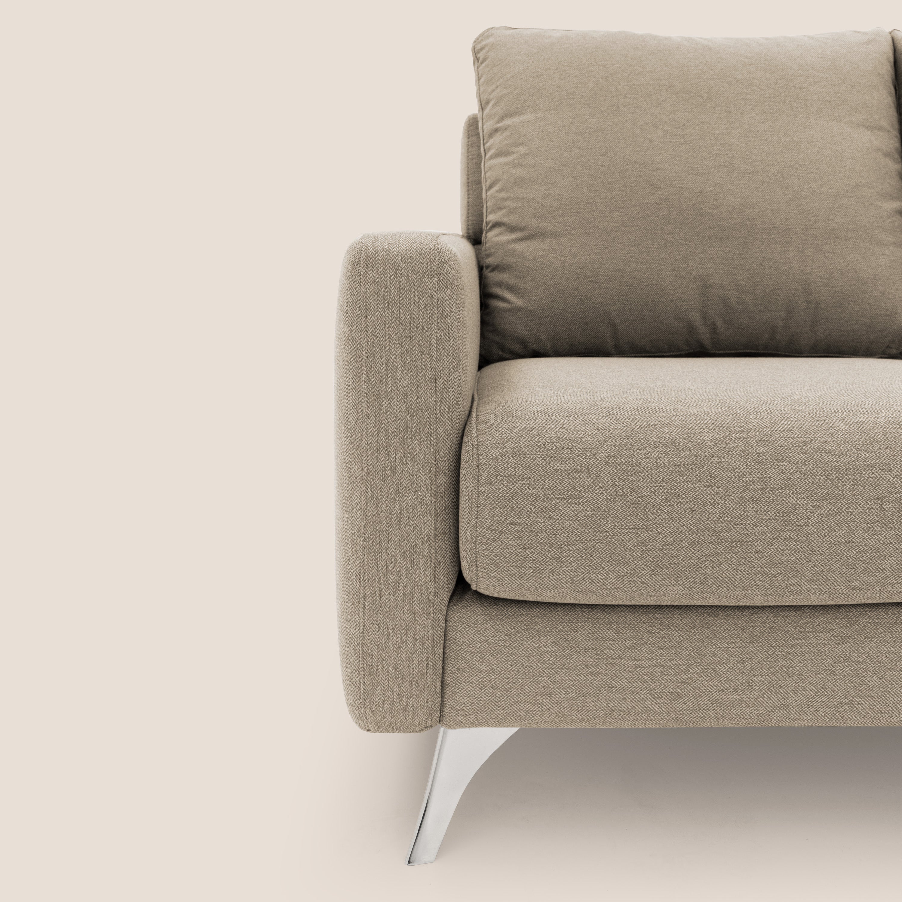 Klimt divano con sedute allungabili e schienali in piuma d'oca in tessuto smacchiabile T05 beige - divani.store