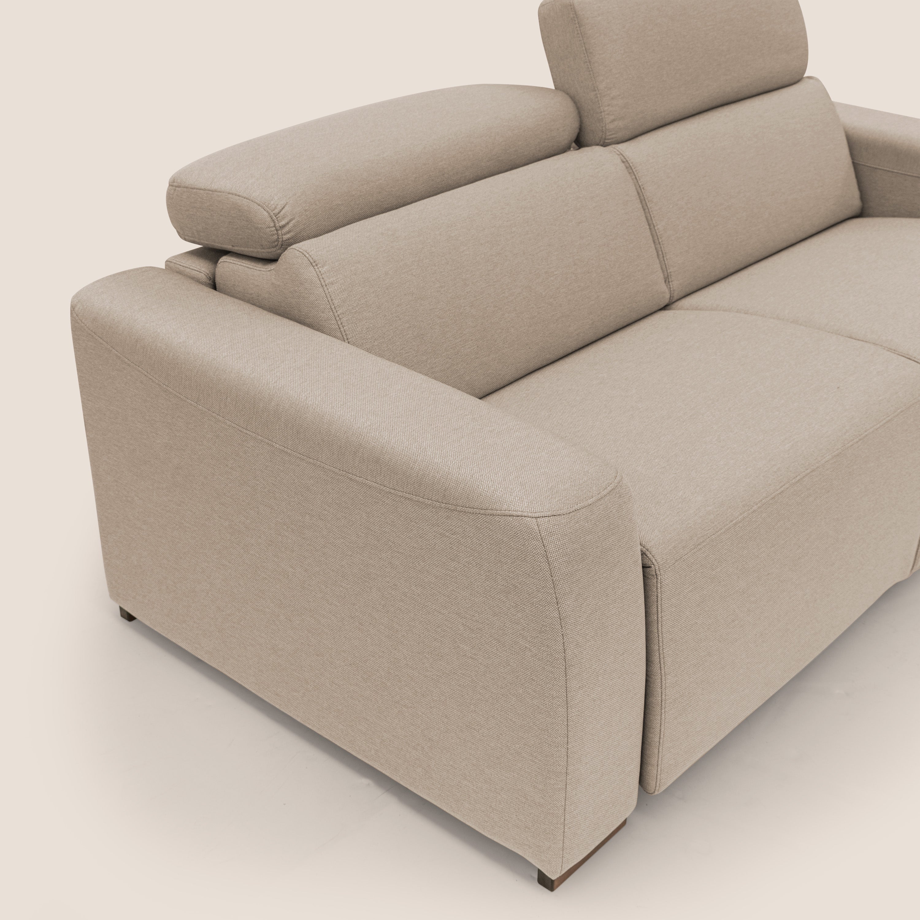 Poseidon divano letto + relax elettrico in tessuto smacchiabile impermeabile T05 beige - divani.store