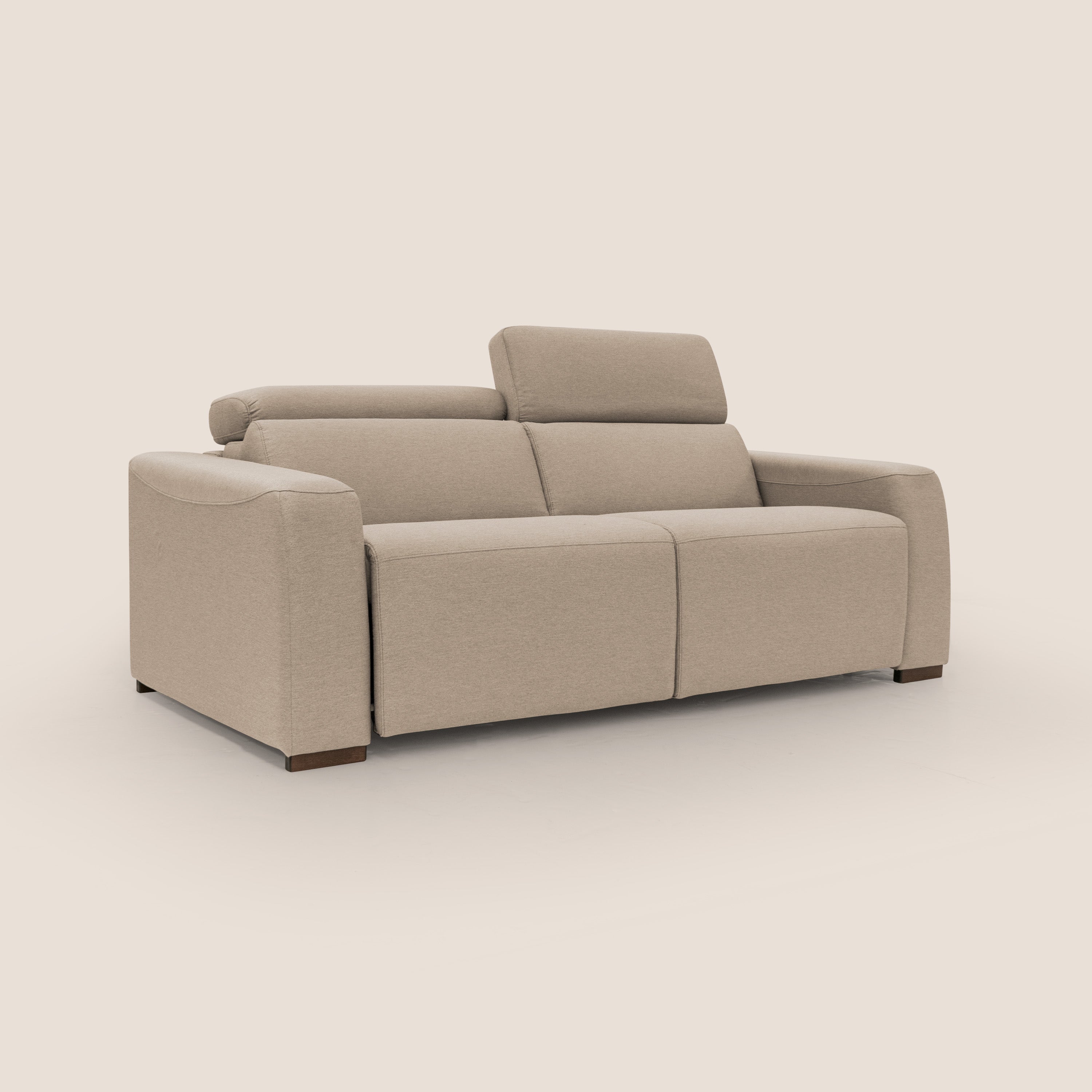 Poseidon divano letto + relax elettrico in tessuto smacchiabile impermeabile T05 beige - divani.store
