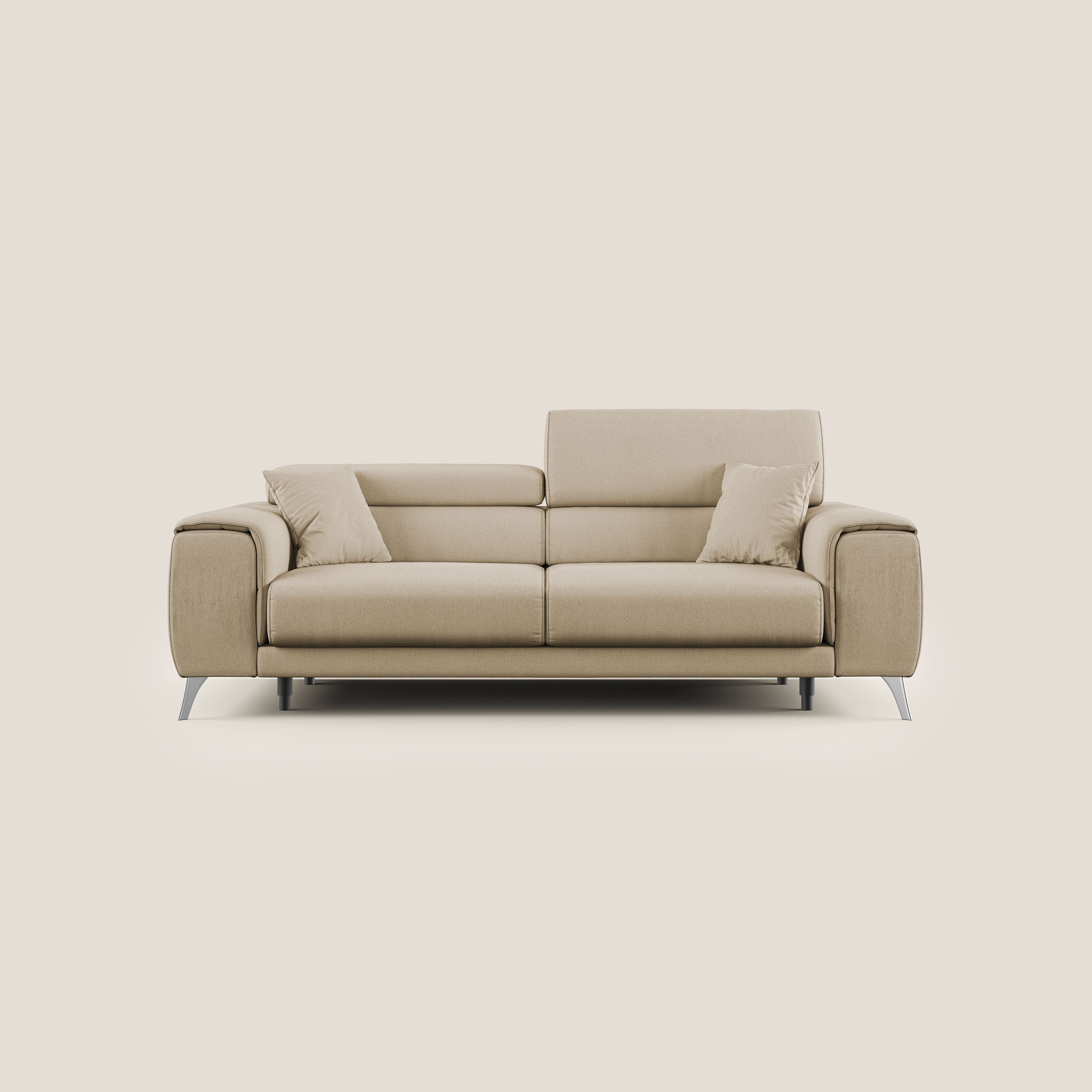 Fusion divano con sedute allungabili in tessuto smacchiabile T05 beige - divani.store