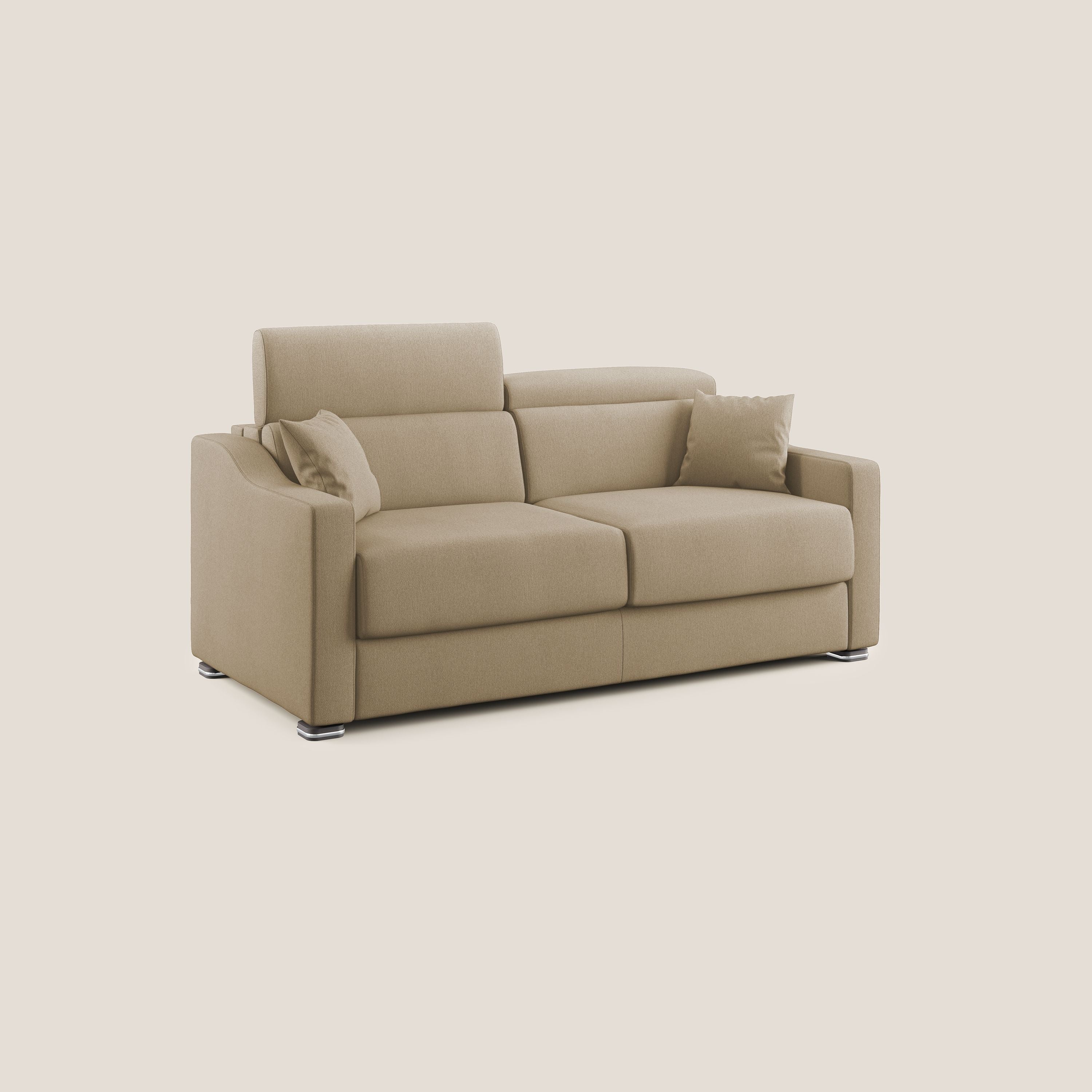 Amber divano letto matrimoniale in tessuto smacchiabile T05 beige - divani.store