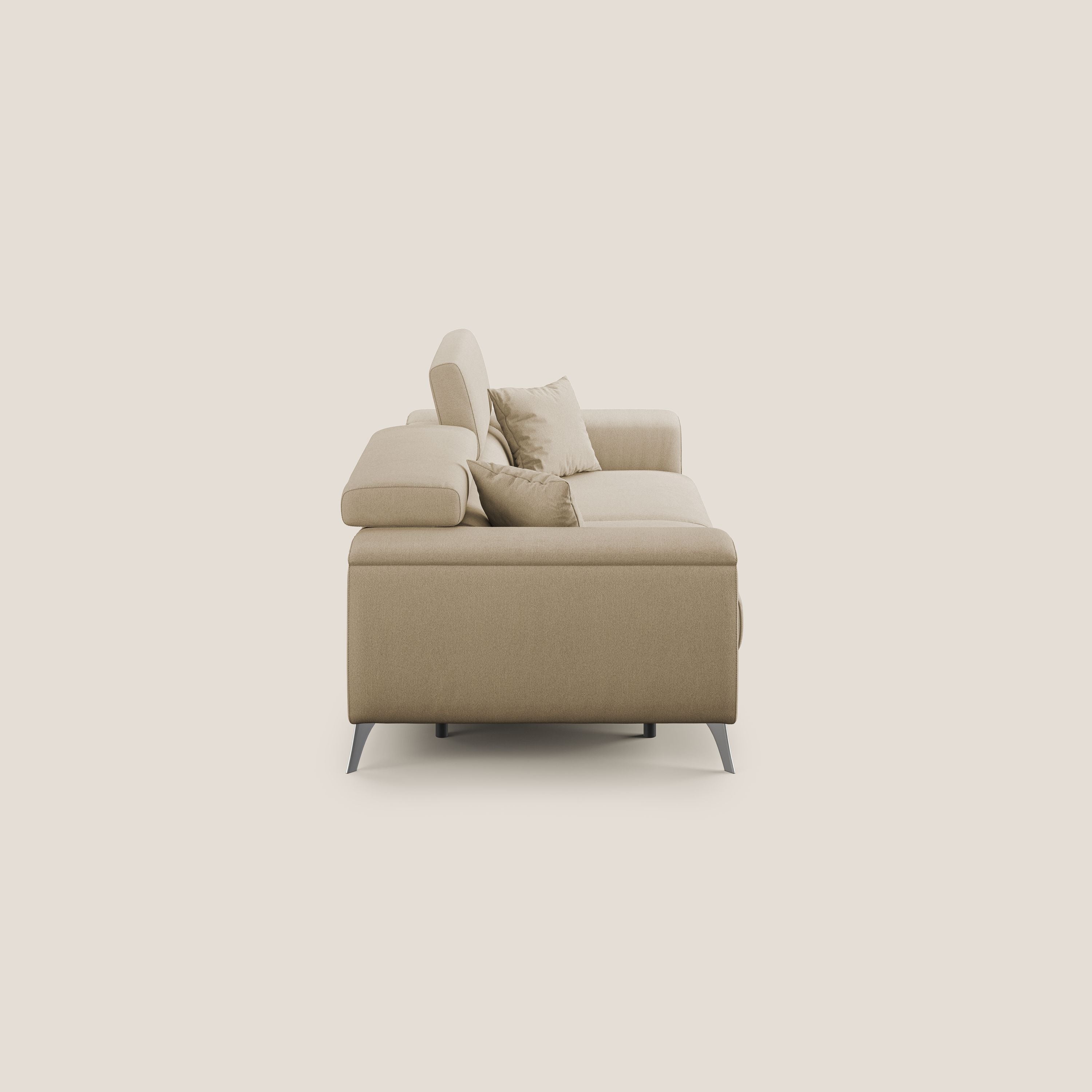 Fusion divano con sedute allungabili in tessuto smacchiabile T05 beige - divani.store