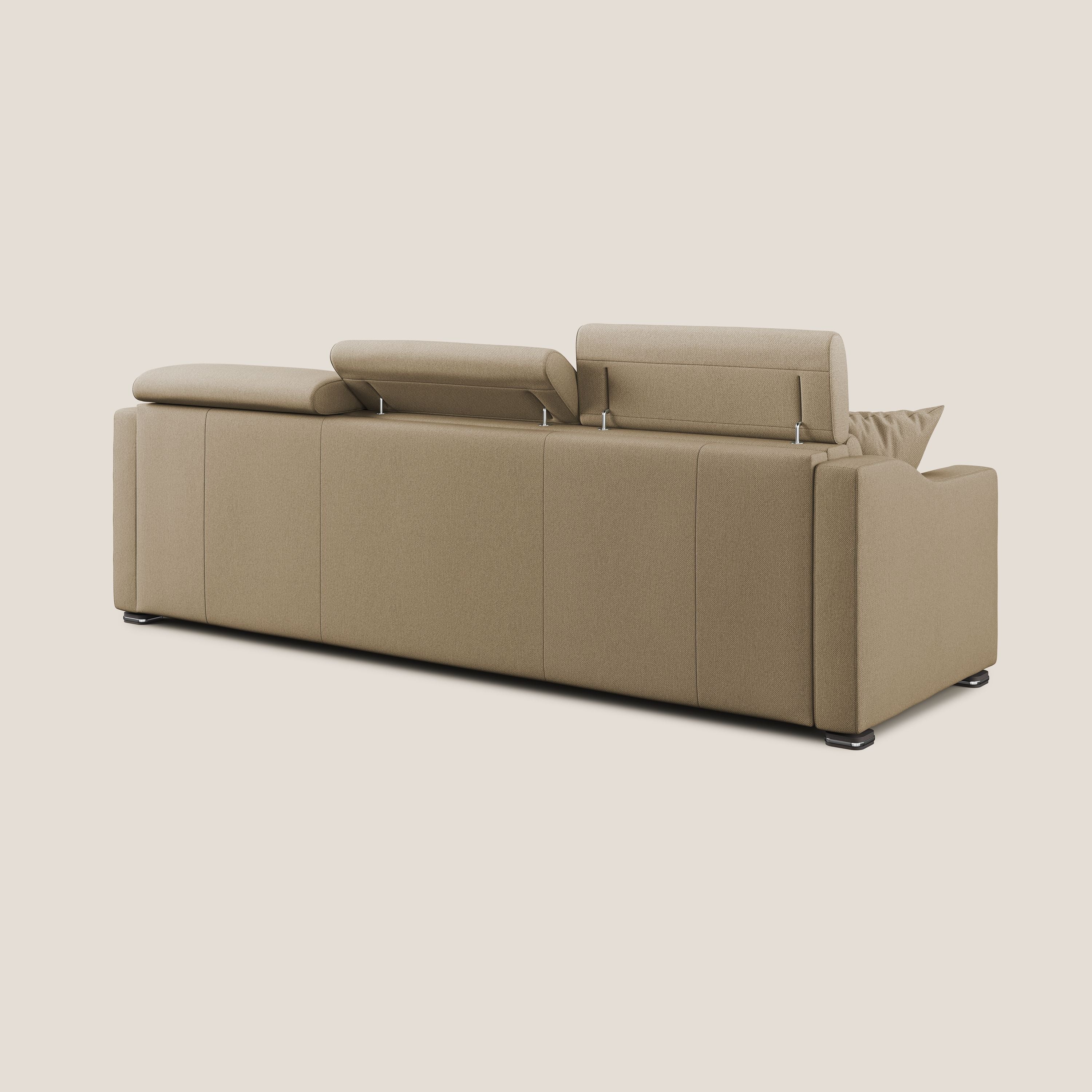 Amber divano letto angolare in tessuto smacchiabile T05 beige - divani.store