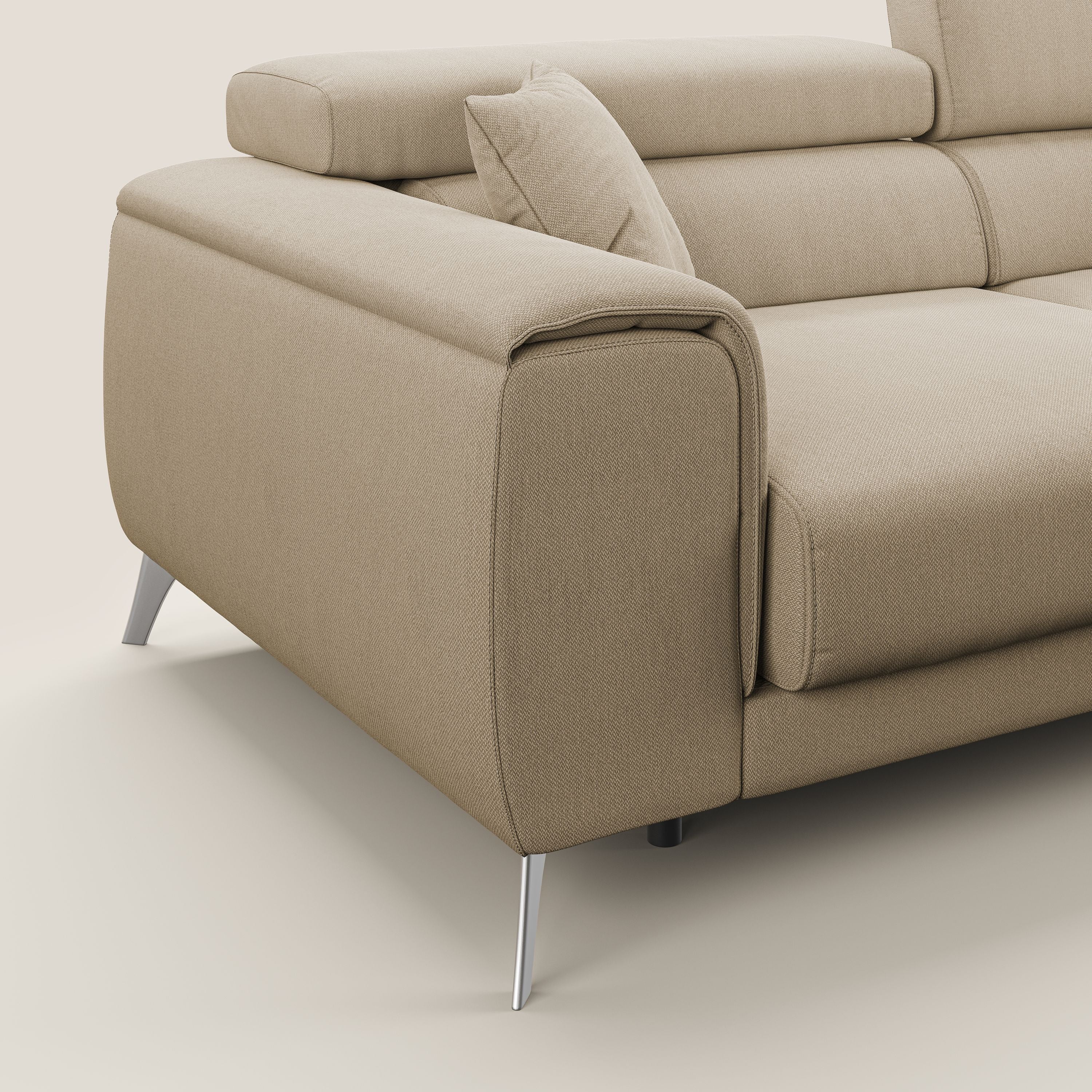 Fusion divano con sedute allungabili in tessuto smacchiabile T05 beige - divani.store