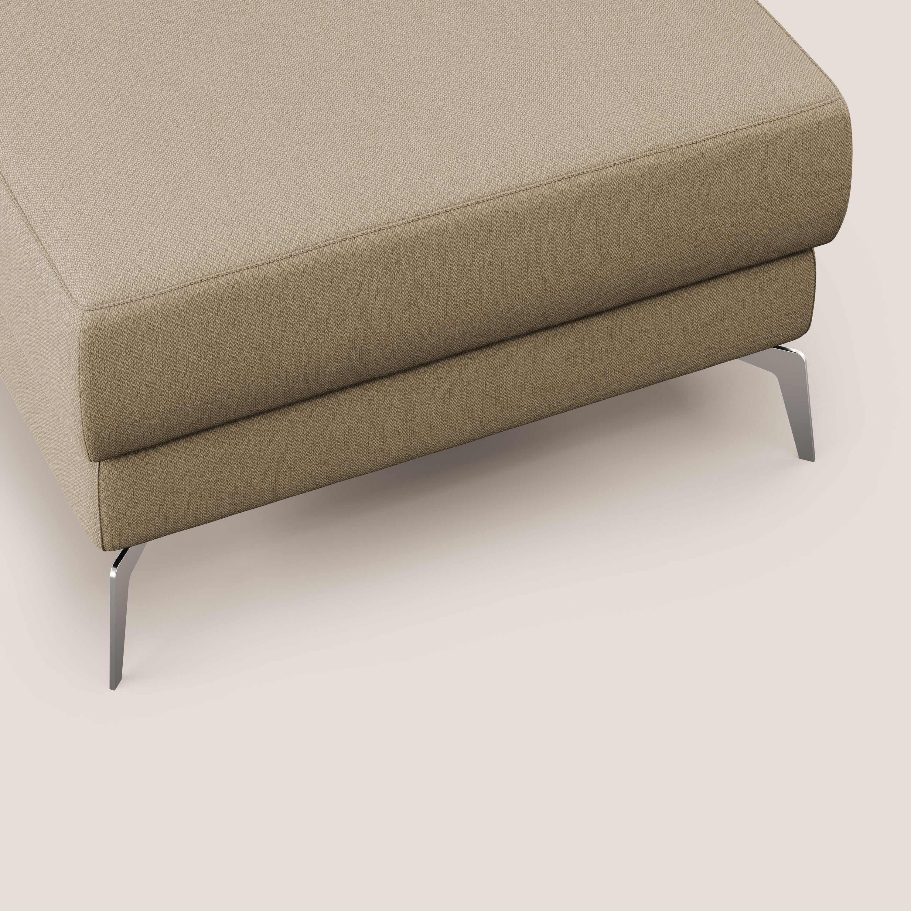 Star Pouf con piedini alti in tessuto smacchiabile T05 beige - divani.store