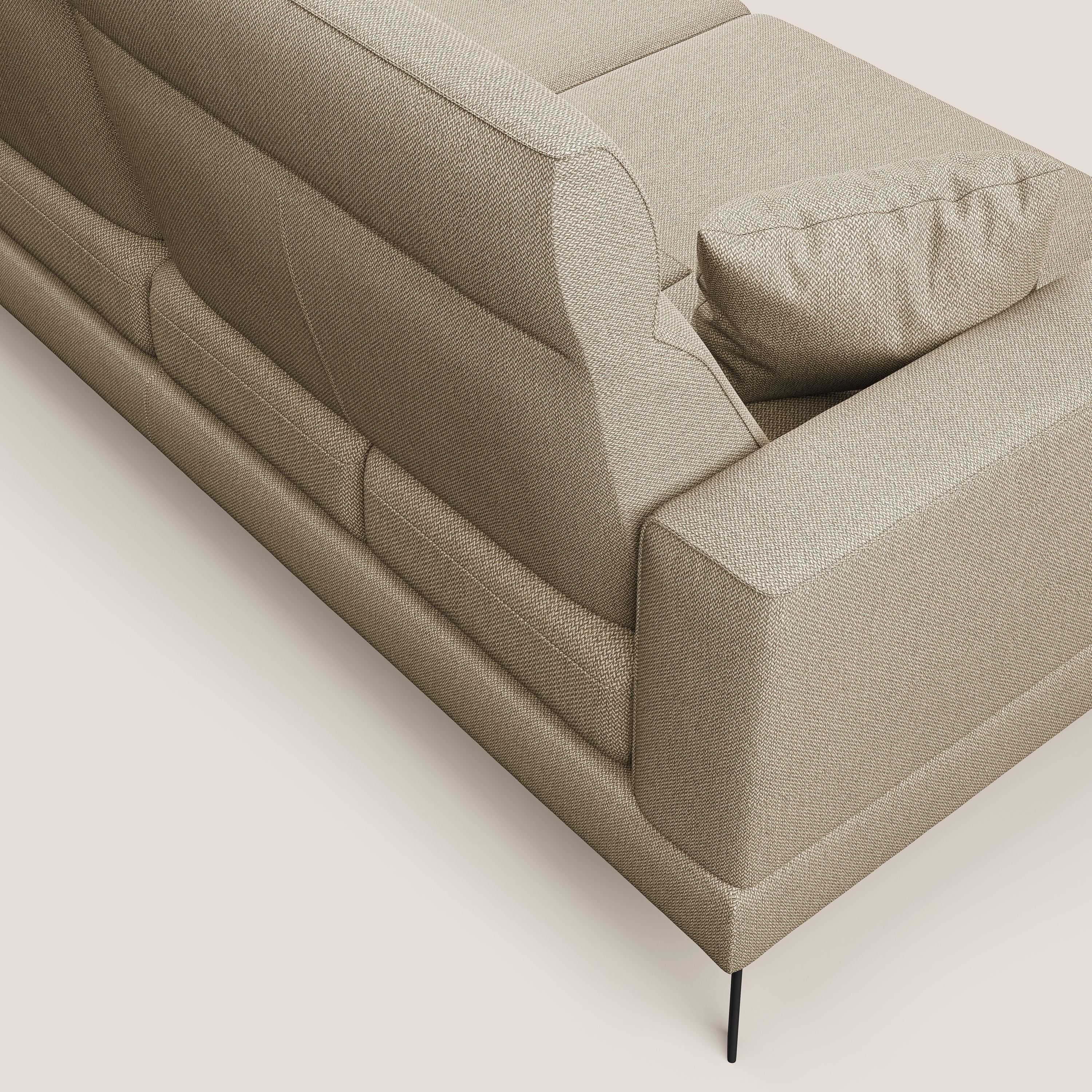 Slide Divano angolare con schienali traslanti e poggiatesta regolabili in tessuto smacchiabile T05 beige - divani.store