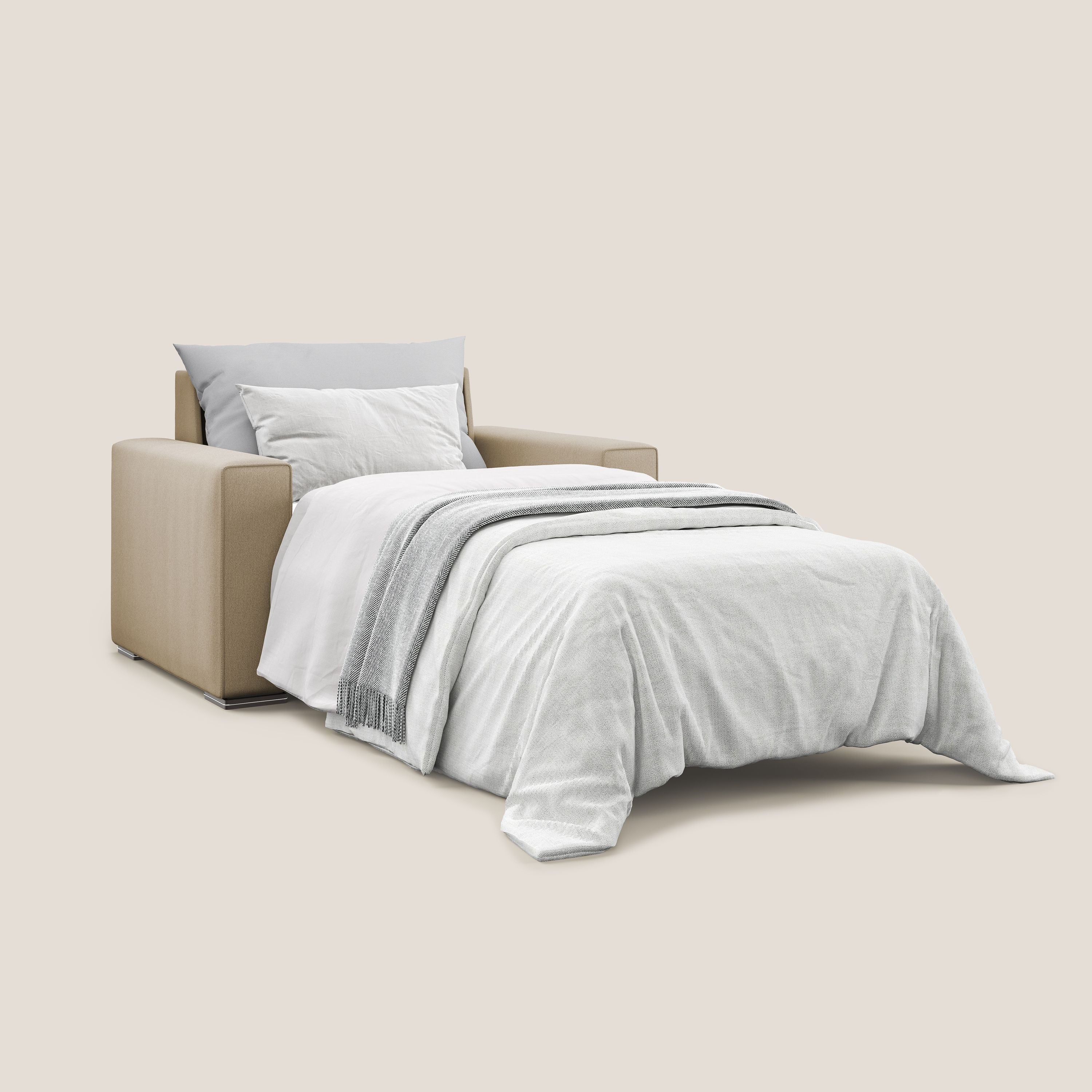 Dream poltrona letto in tessuto smacchiabile T05 beige - divani.store