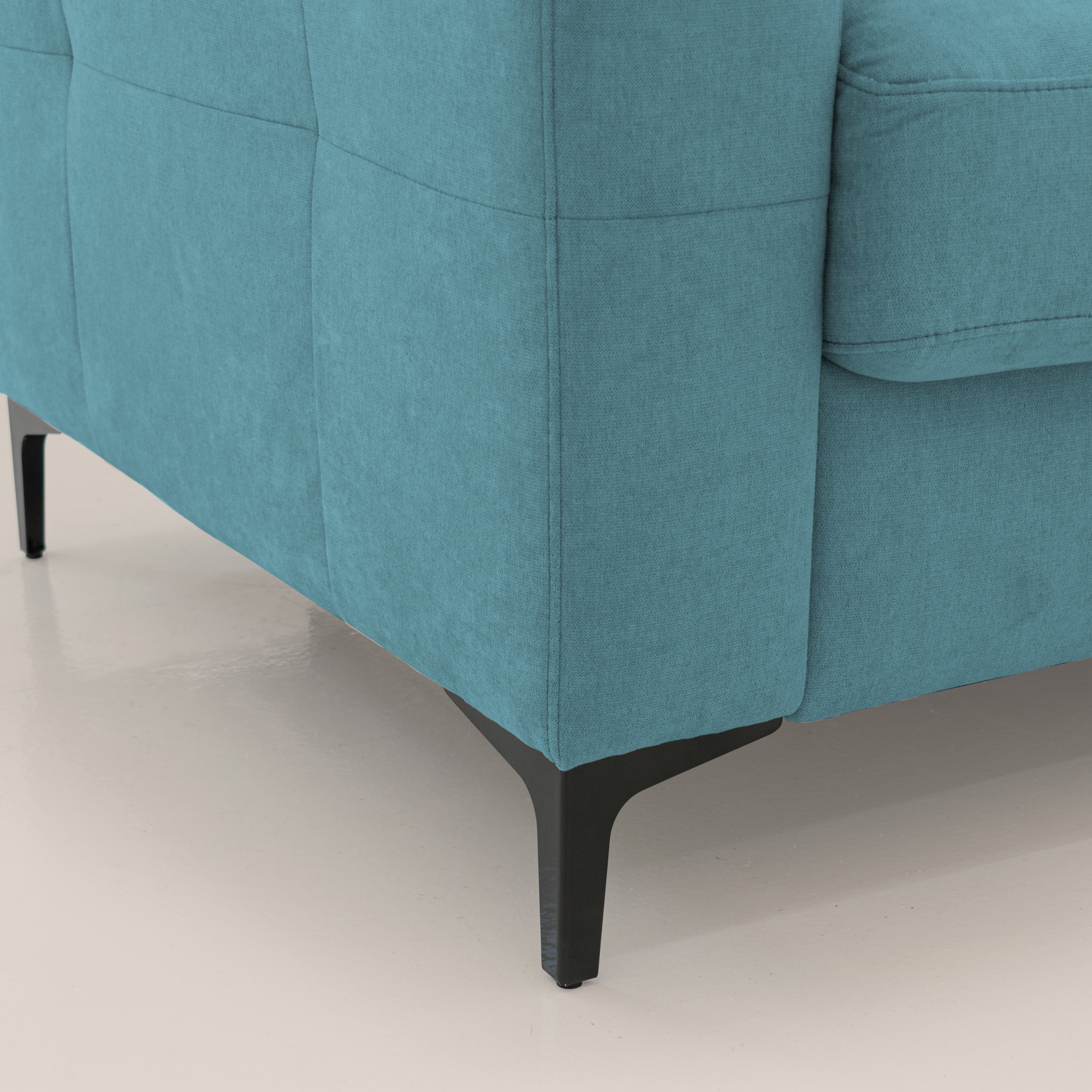 Gardenia divano letto materasso alto 18 cm con poggiatesta reclinabili e rivestimento impermeabile T02 azzurro - divani.store