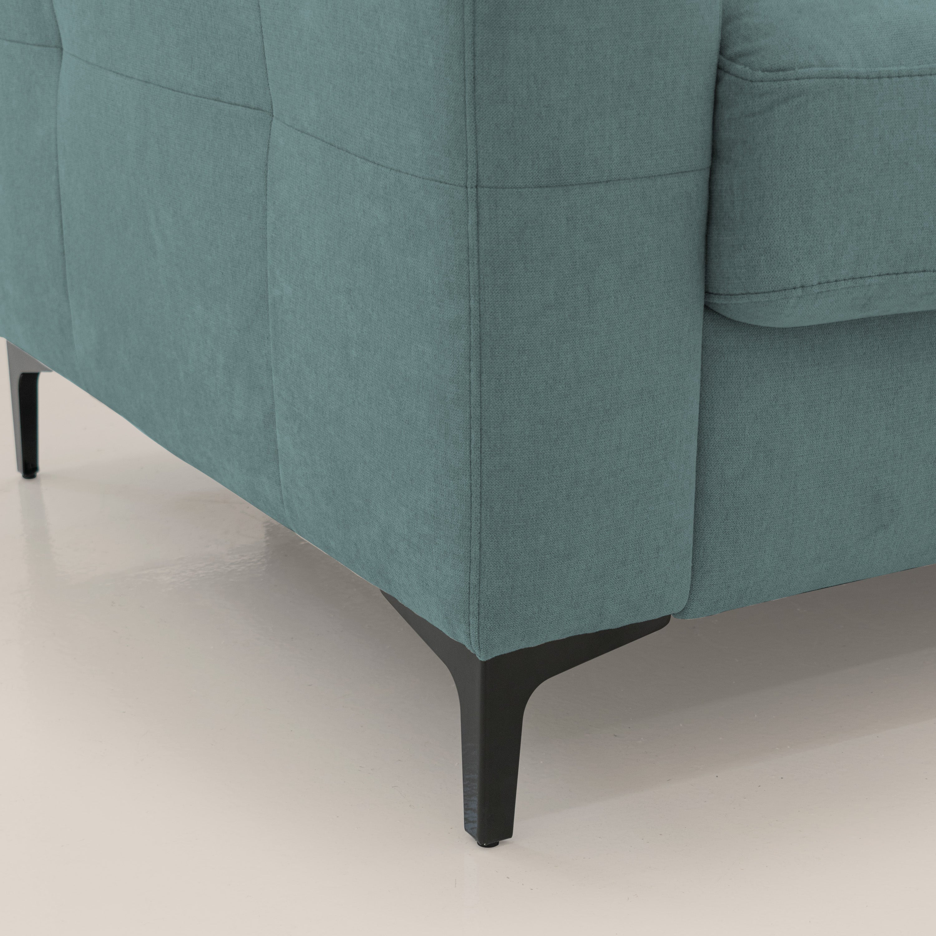 Gardenia divano letto materasso alto 18 cm con poggiatesta reclinabili e rivestimento impermeabile T02 petrolio - divani.store