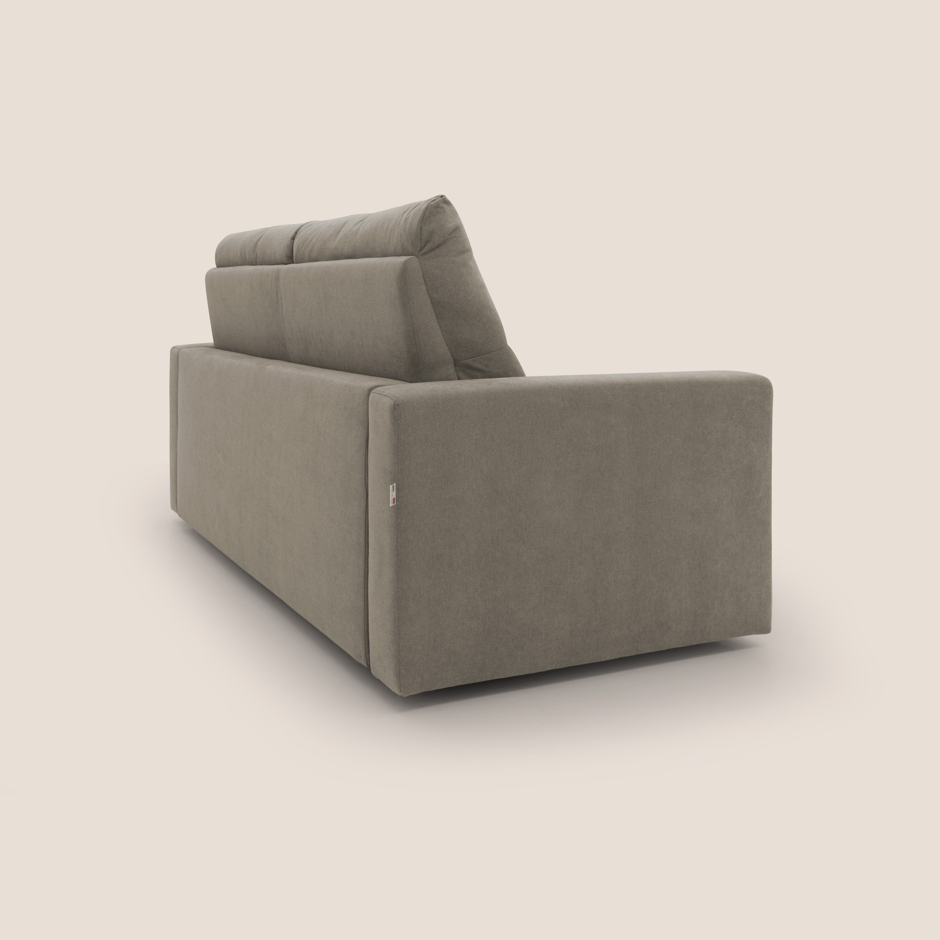 Paloma divano letto con materasso alto 18 cm con Aloe Vera in tessuto impermeabile talpa - divani.store