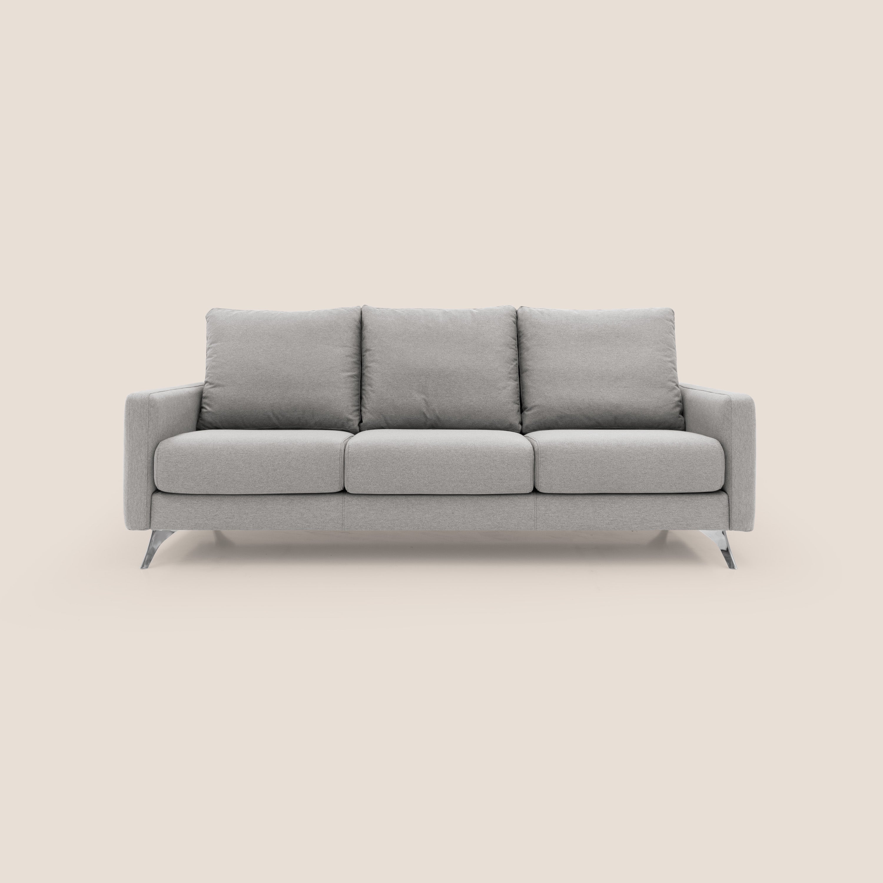Klimt divano con 3 sedute allungabili e schienali in piuma d'oca in tessuto smacchiabile T05 grigio - divani.store