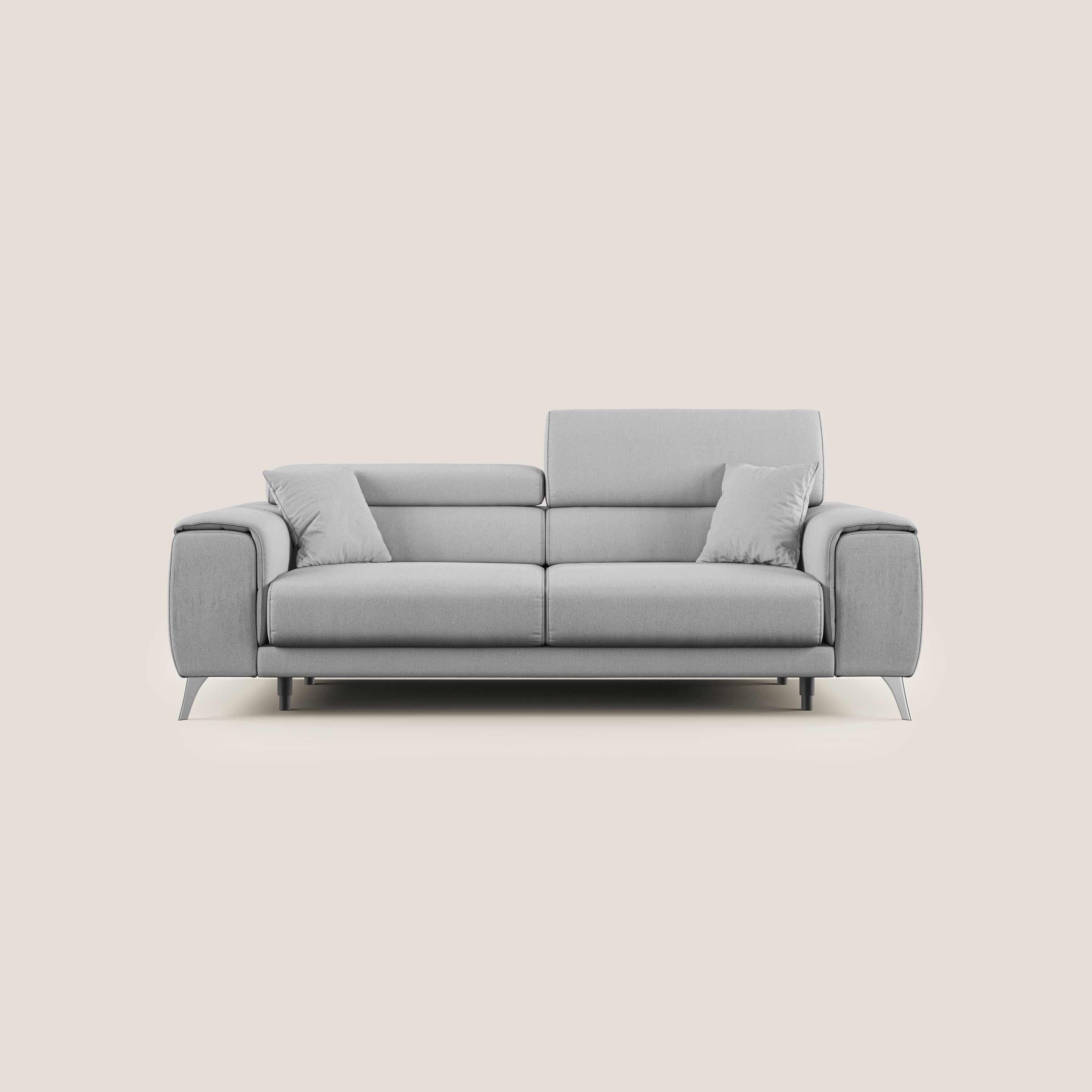 Fusion divano con sedute allungabili in tessuto smacchiabile T05 grigio - divani.store
