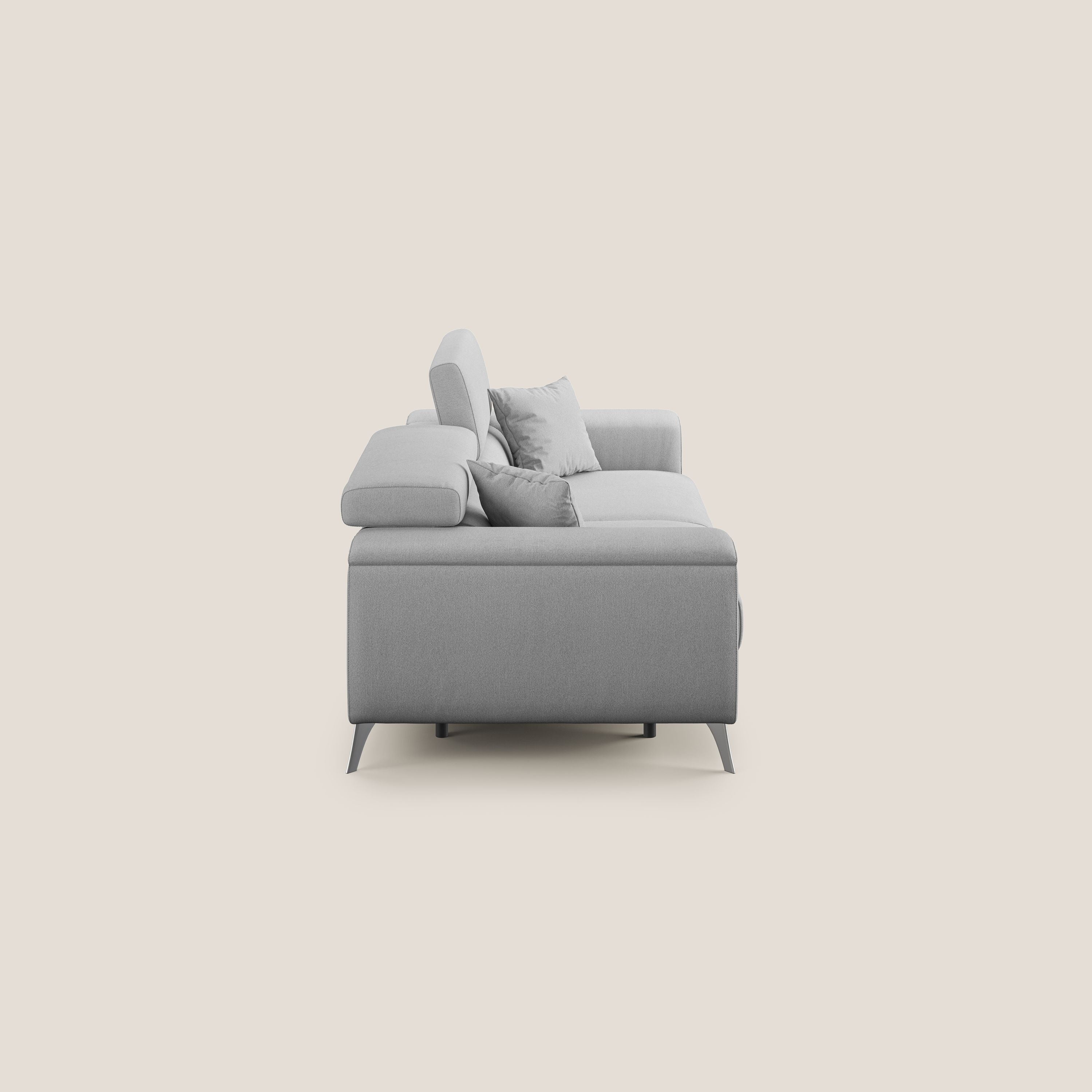 Fusion divano con sedute allungabili in tessuto smacchiabile T05 grigio - divani.store