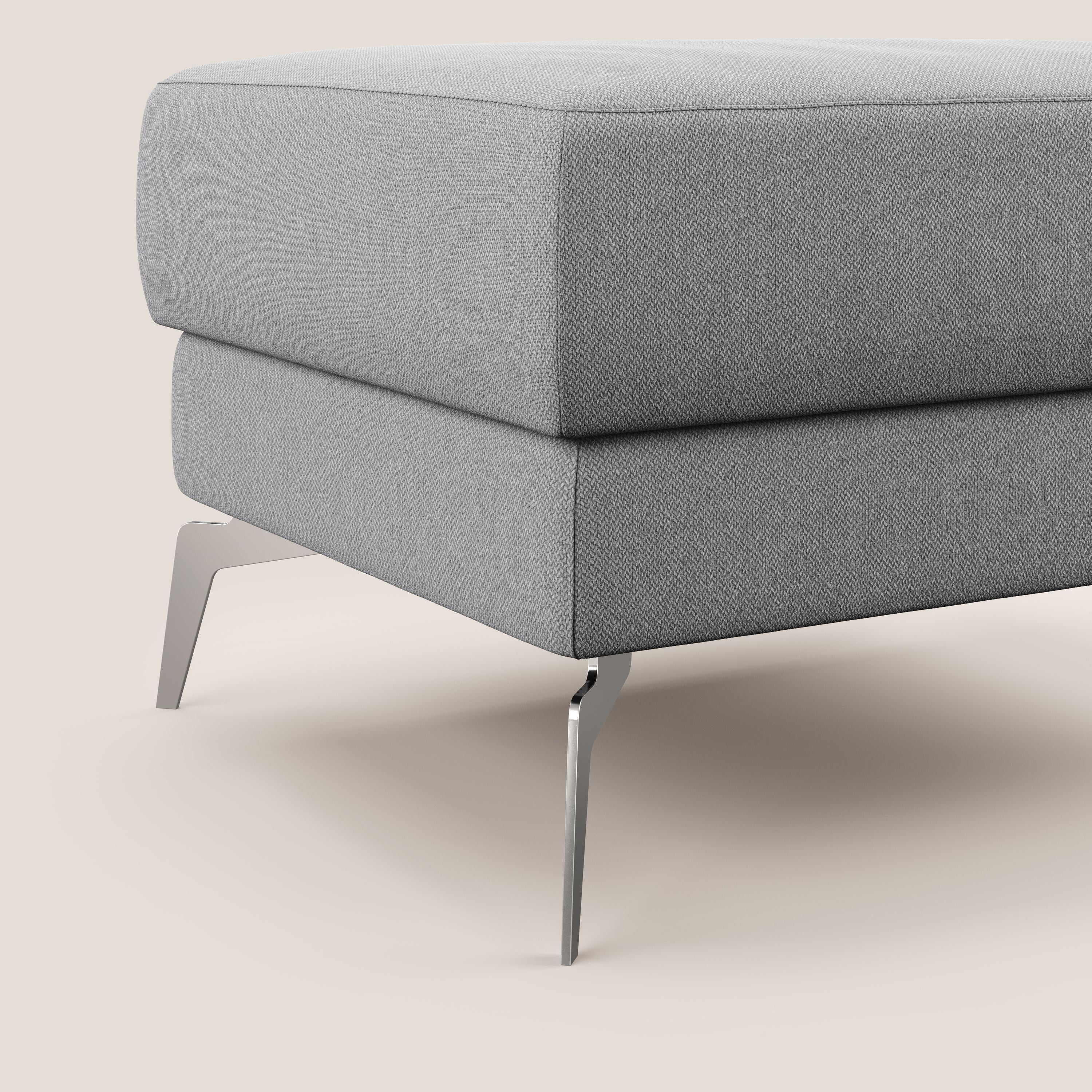 Star Pouf con piedini alti in tessuto smacchiabile T05 grigio - divani.store