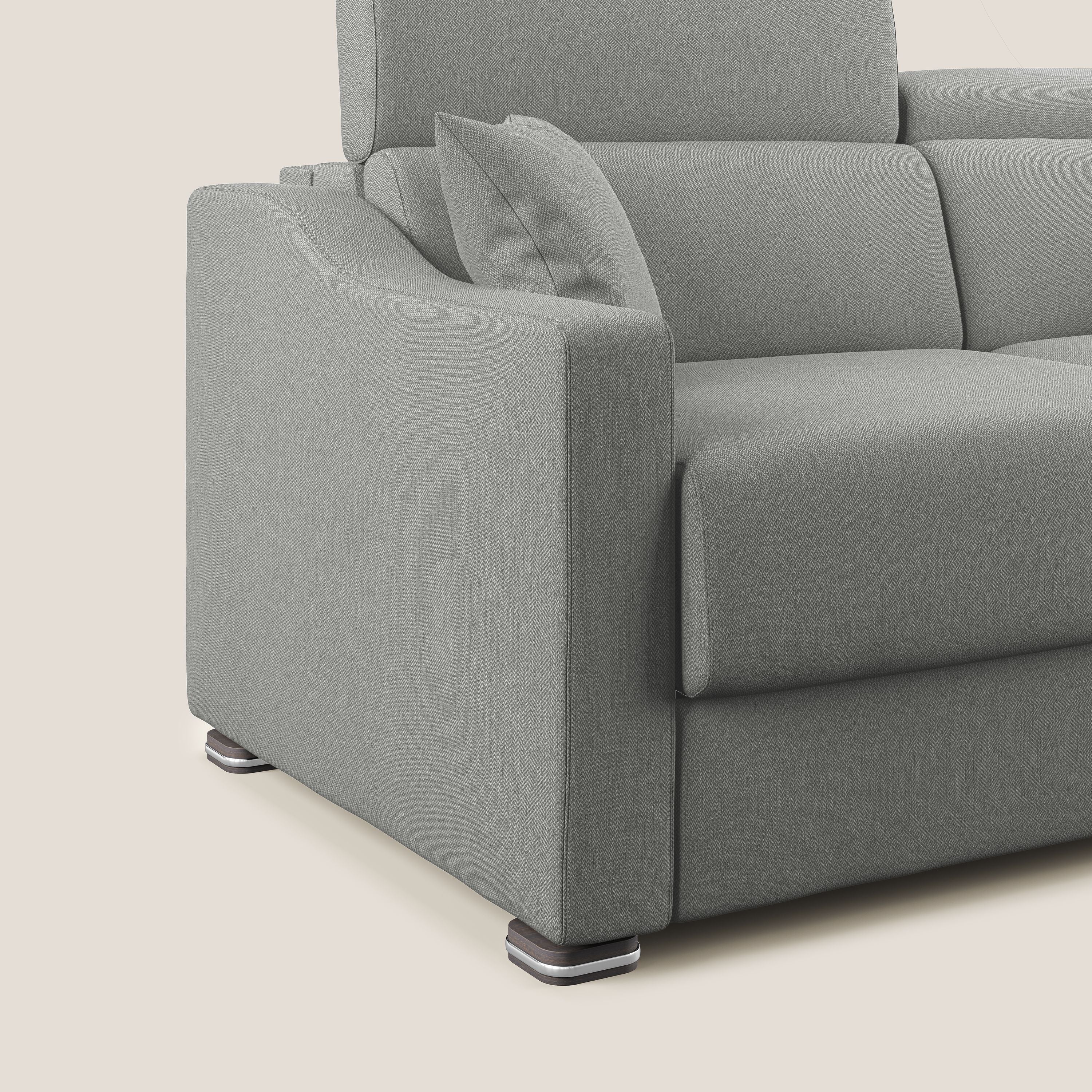 Amber divano letto matrimoniale in tessuto smacchiabile T05 grigio - divani.store