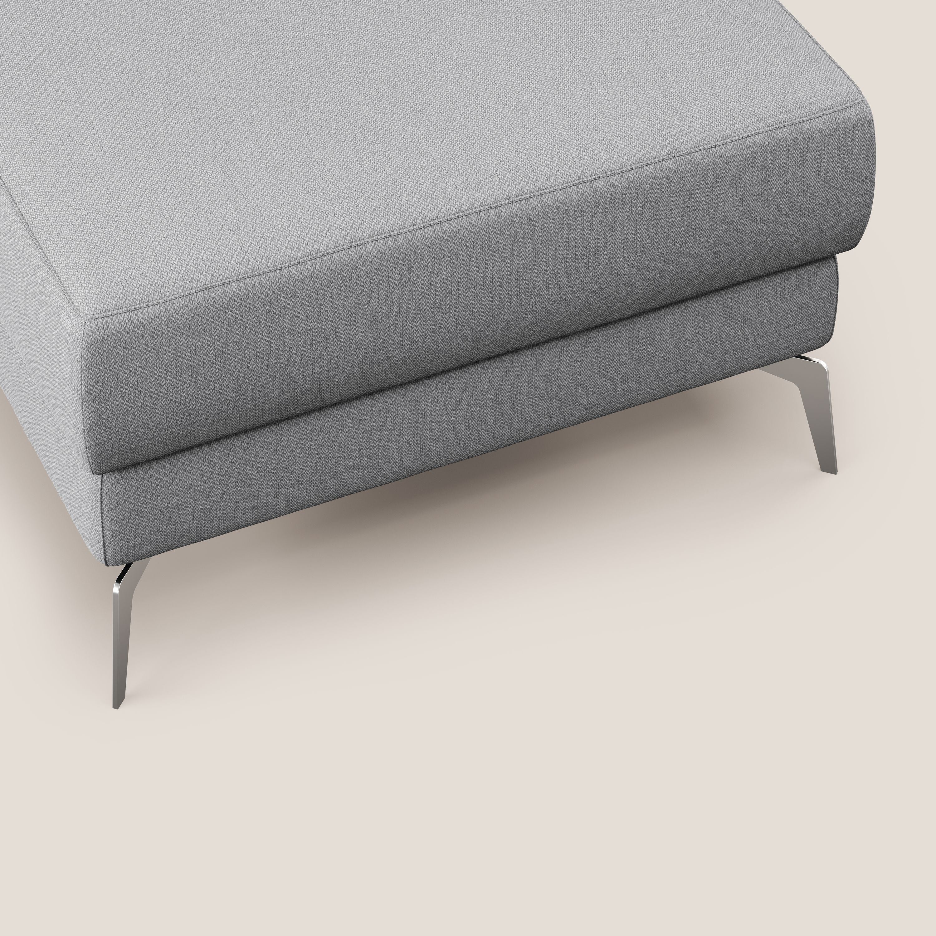 Star Pouf con piedini alti in tessuto smacchiabile T05 grigio - divani.store